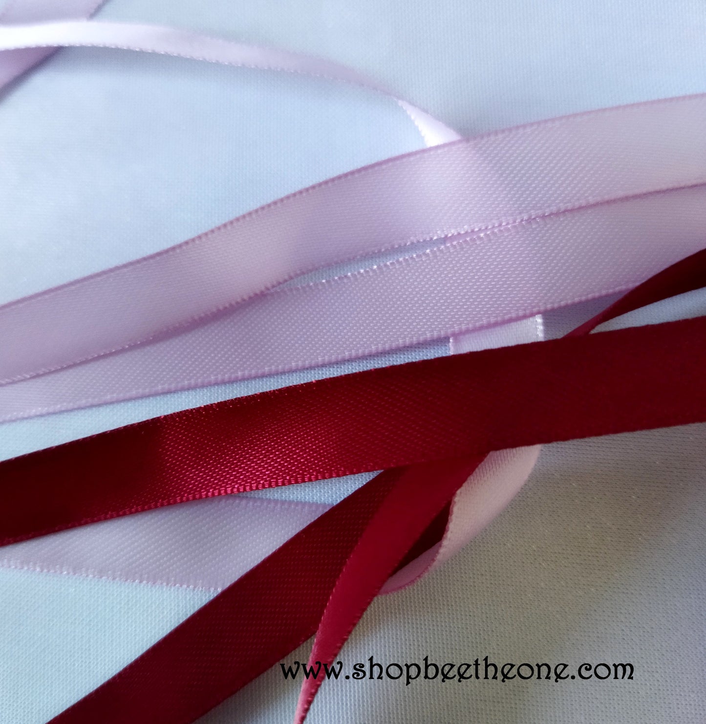 Ruban de satin - 10 mm x 1 m - Double face - 2 coloris