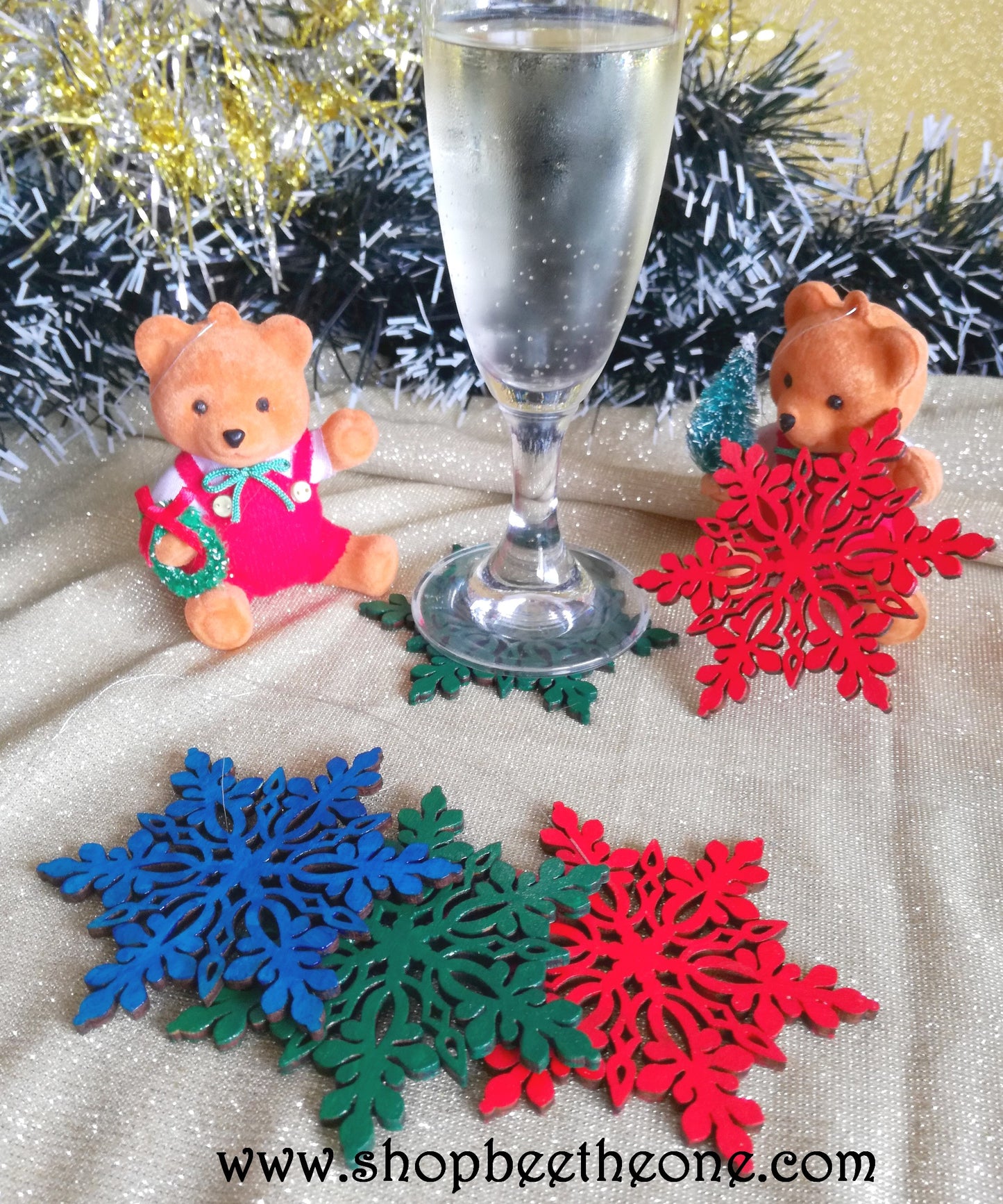 Etoile de Noël en bois pour sous verre ou ornement - Marque Zambara