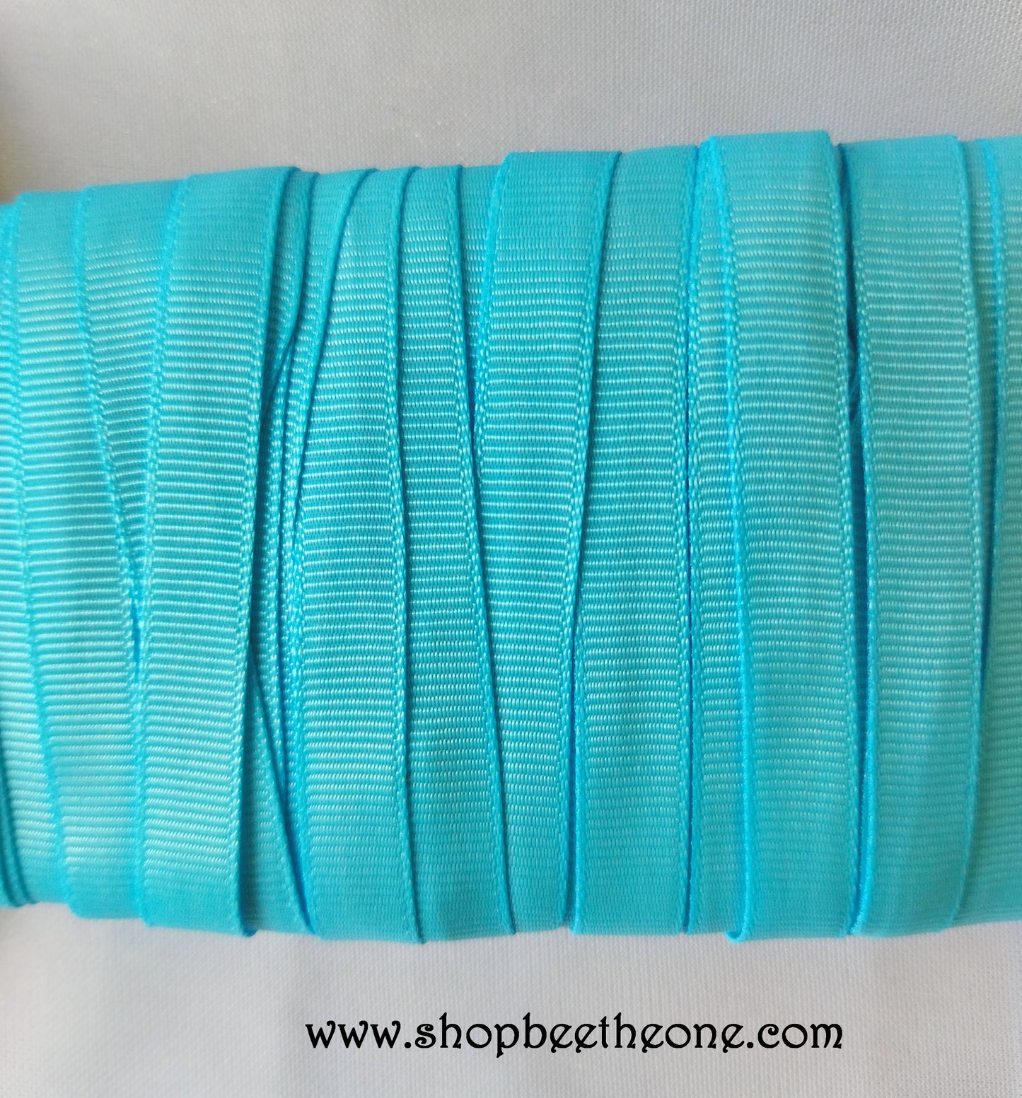 Ruban Gros grain - 9 mm x 1 m - Bleu turquoise