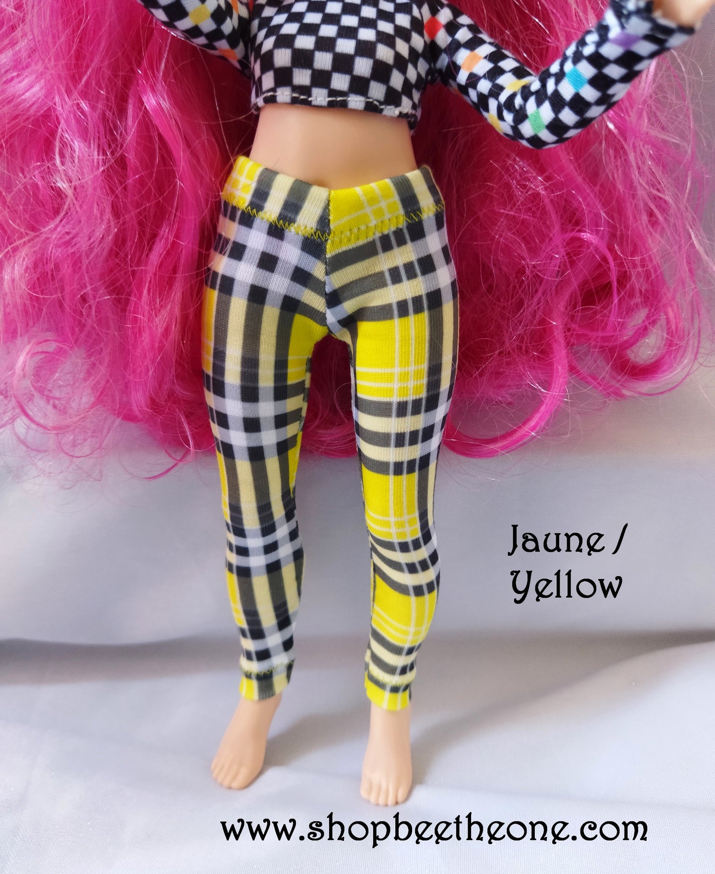 Pantalon collant leggings long motif tartan pour poupées Rainbow High - 3 coloris - Collection Basics - par Bee the One