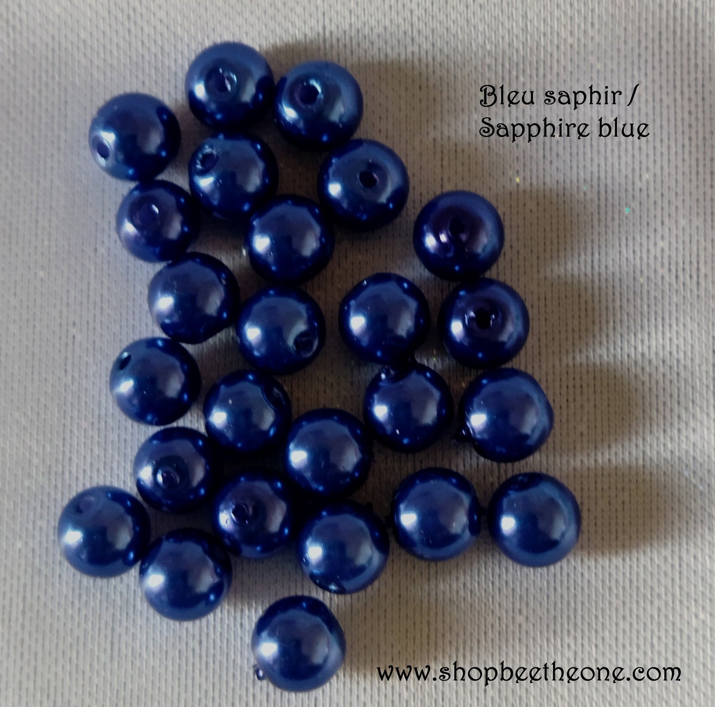 Perle ronde en plastique - 5-6 mm - camaïeu de bleu au choix