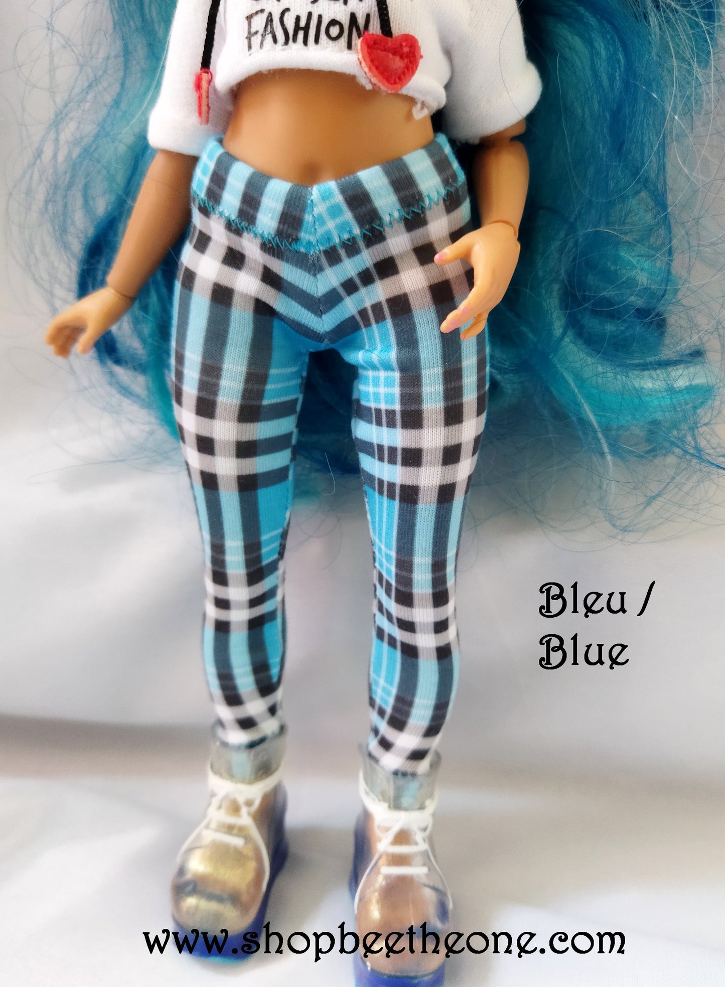 Pantalon collant leggings long motif tartan pour poupées Rainbow High - 3 coloris - Collection Basics - par Bee the One