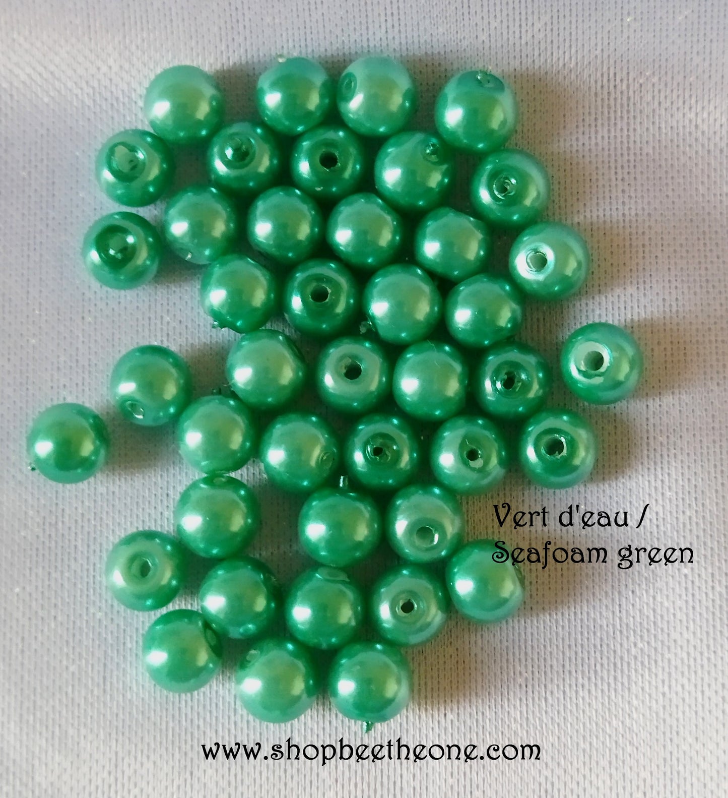 Perle ronde en plastique - 5-6 mm - camaïeu de vert au choix