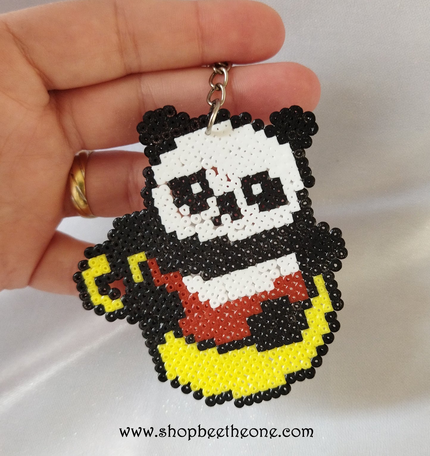 Porte-clés en perles à repasser Hama Panda kawaii - 3 modèles - fait sur demande