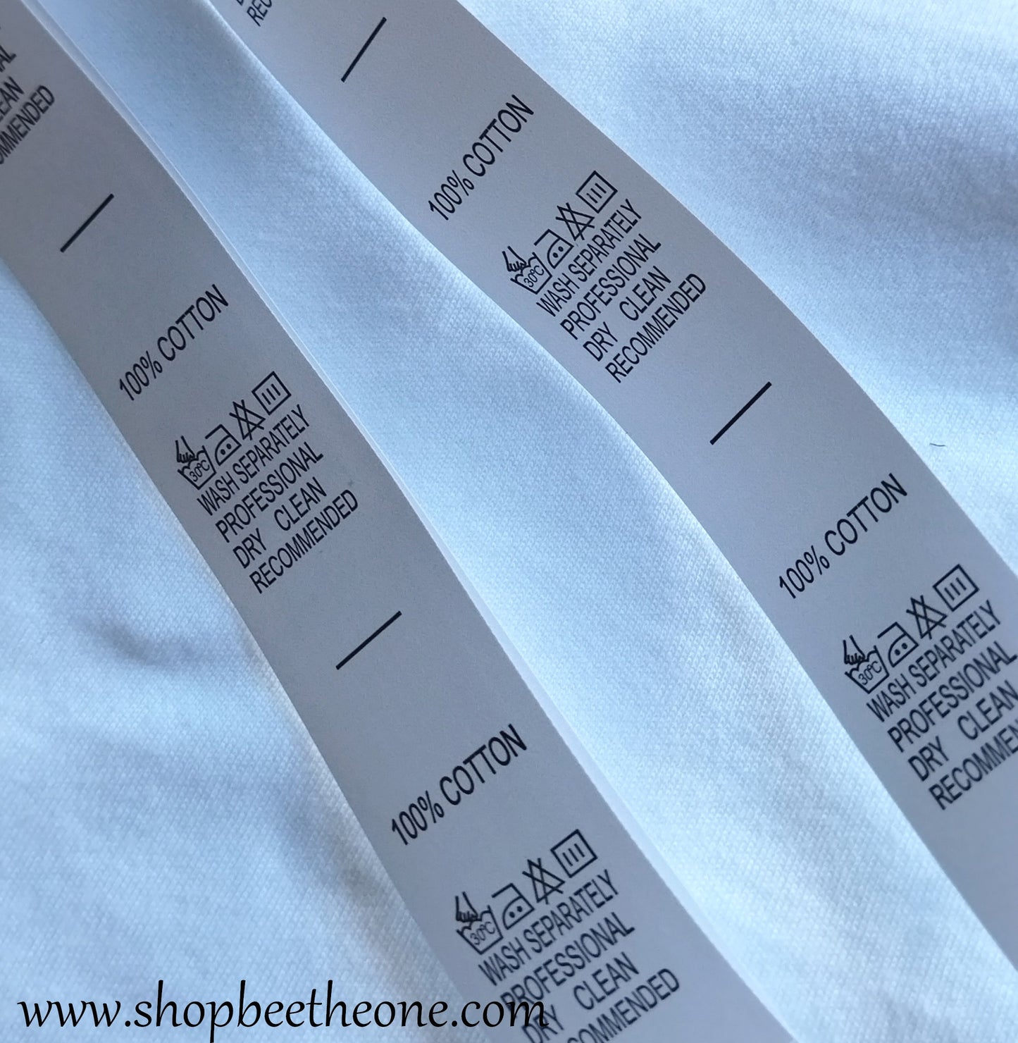 Etiquette de composition/entretien "100% cotton" - à coudre