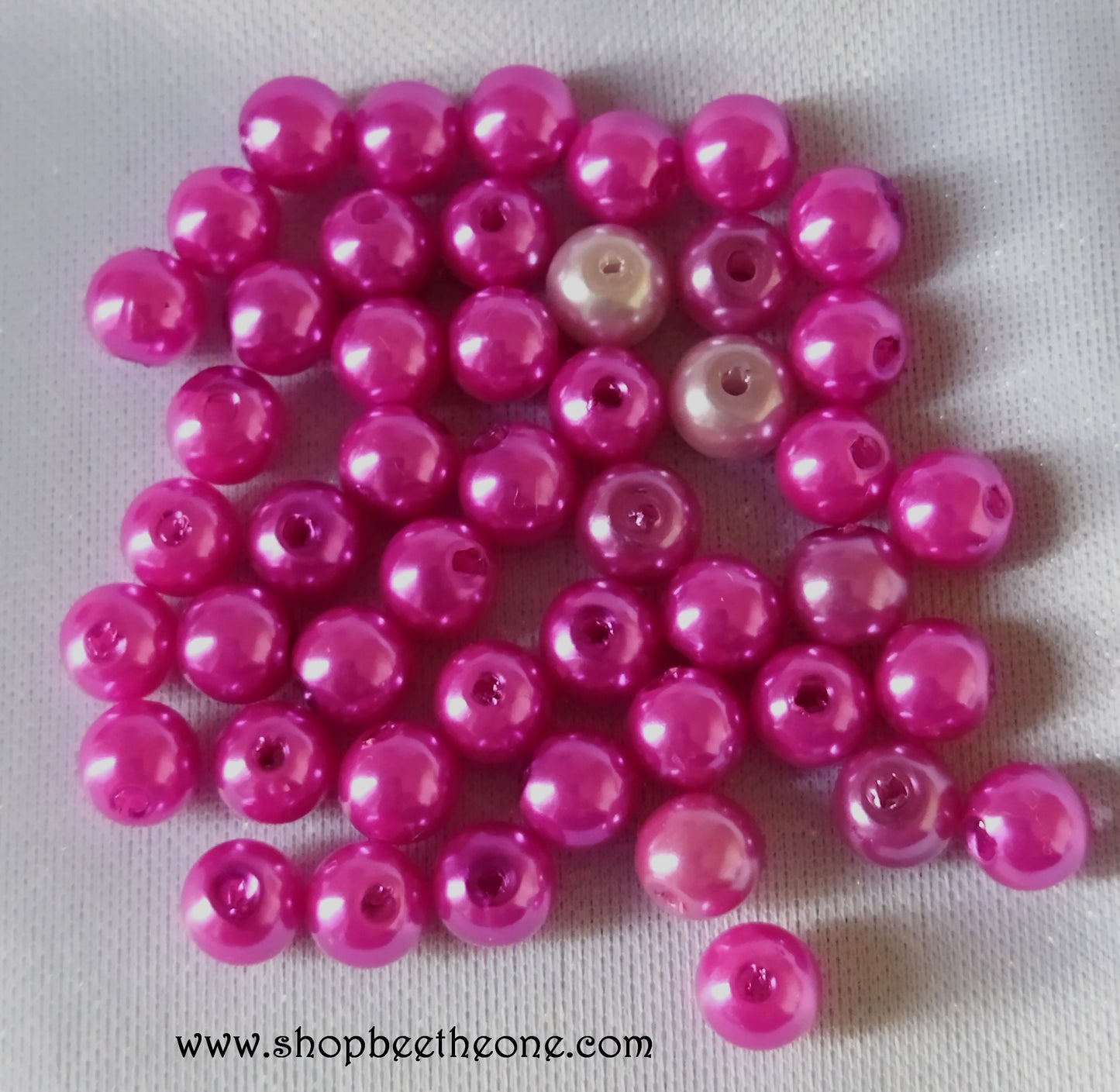 Lot de 5 Perles rondes en plastique - 5-6 mm - mélange camaïeu de rose violet