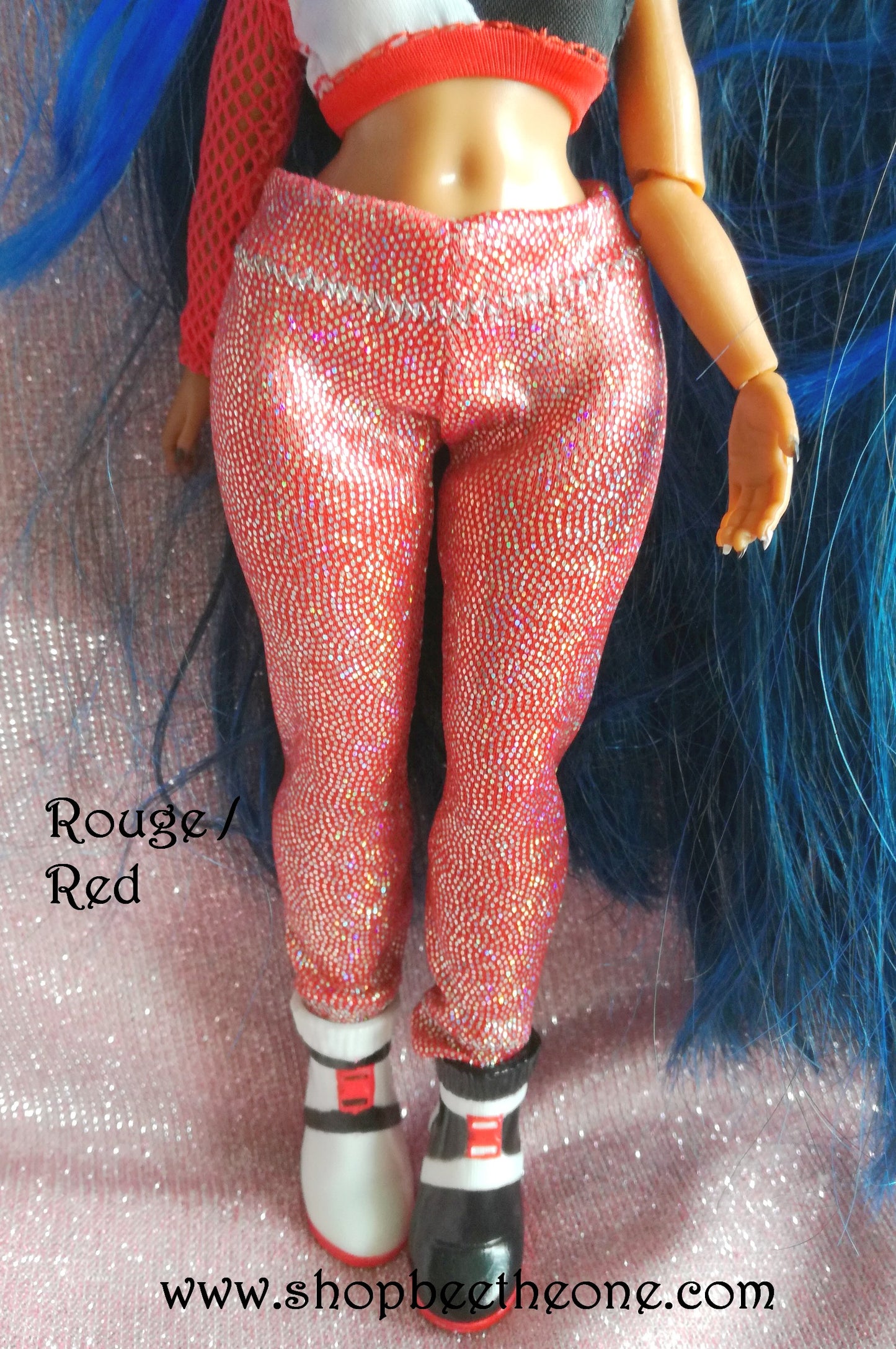 Pantalon collant leggings long imprimé holographique pour poupées LOL Surprise! OMG - 13 coloris - Collection Basics - par Bee the One