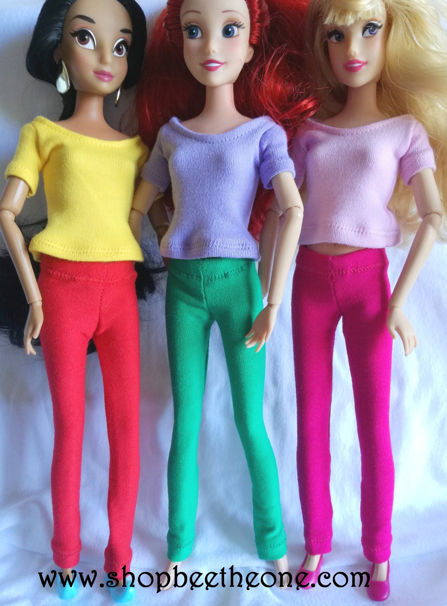 Pantalon collant leggings long pour poupées Disney Princesses (Store et Hasbro) - 5 coloris - Collection Basics - par Bee the One