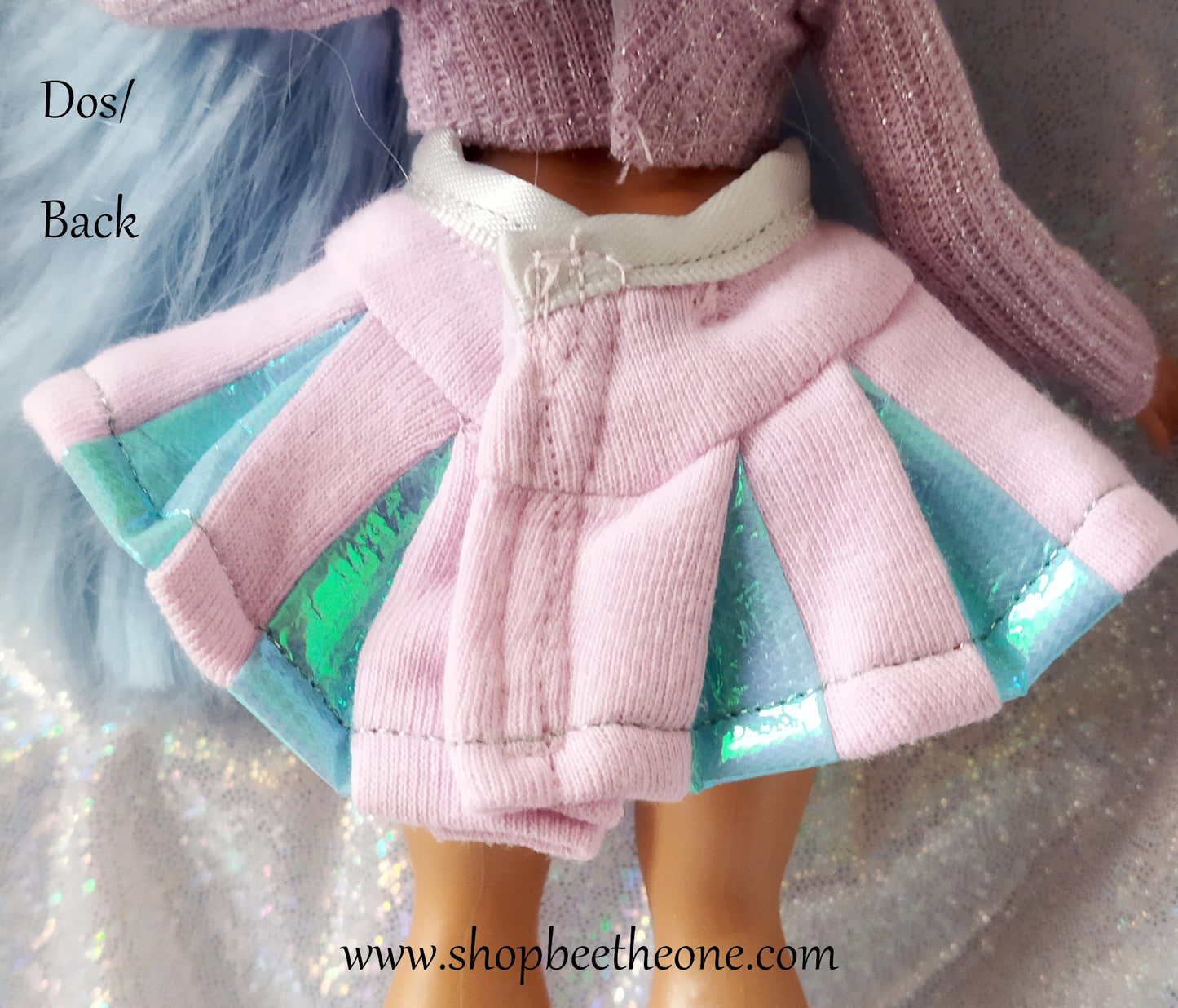 Jupe plissée bicolore et brillante pour poupées L.O.L Surprise! O.M.G - 2 coloris - par Bee the One - Collection Glitter Party
