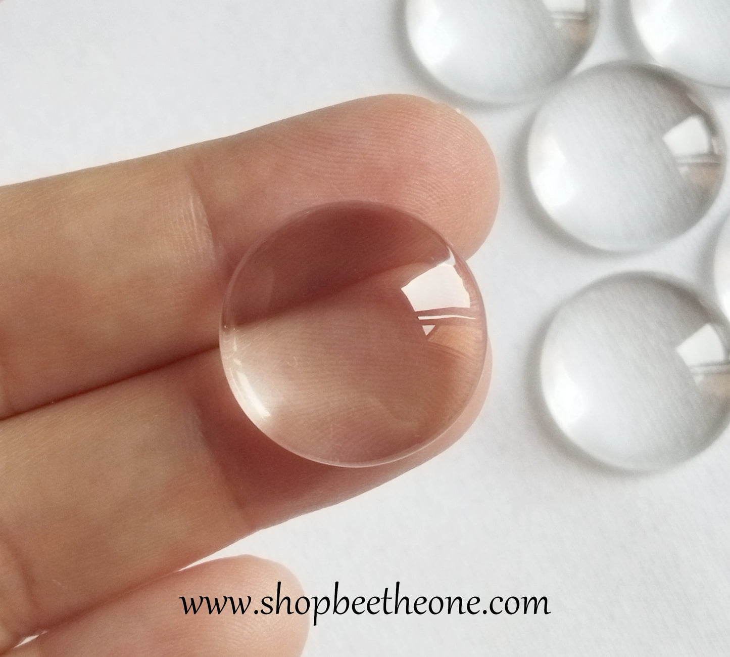 Cabochon rond en verre loupe - 20 mm - transparent