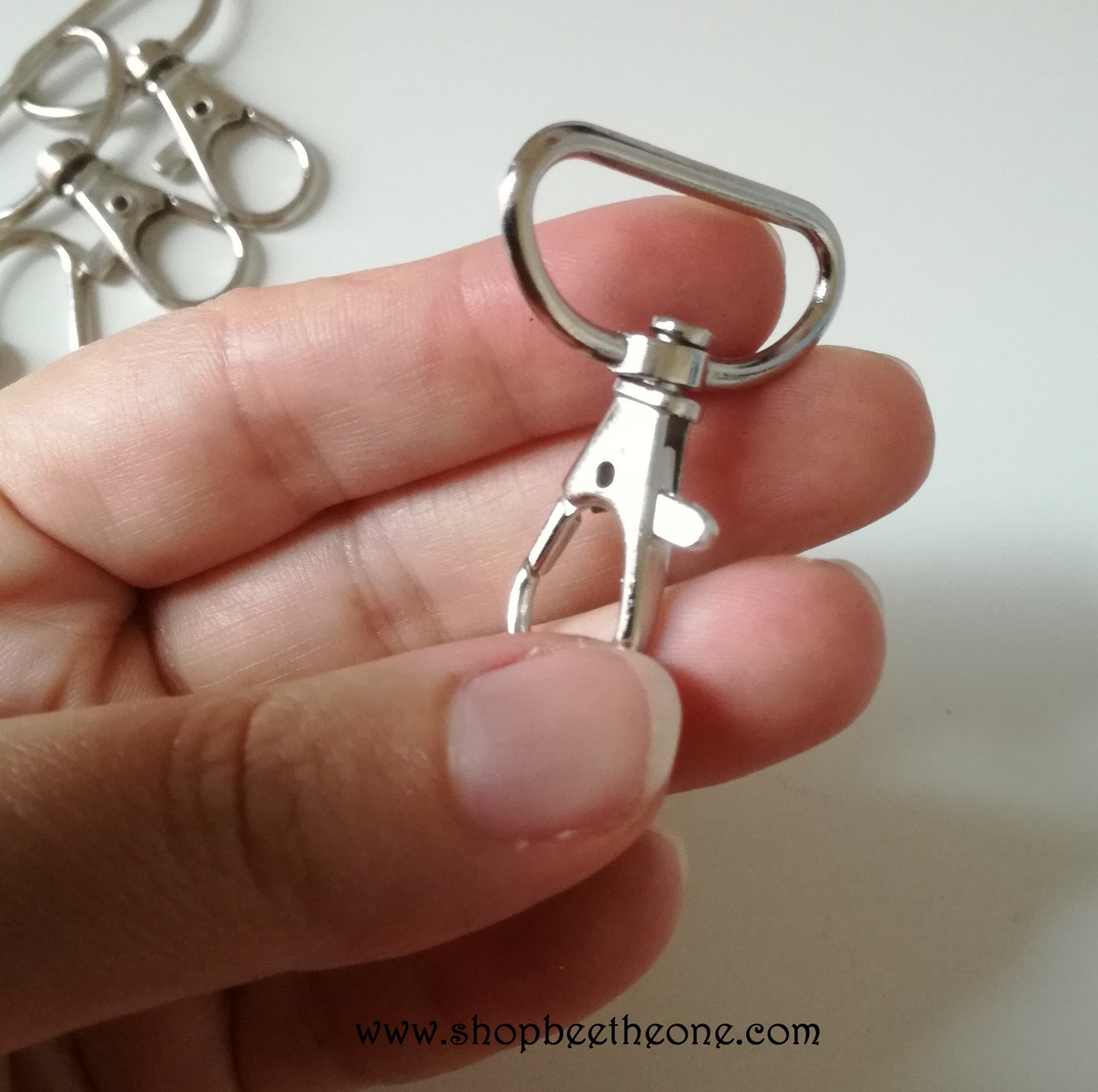 Attache Fermoir mousqueton clip poussoir à pivot rotatif - 26 x 39 mm - pour porte-clé, bandoulière...
