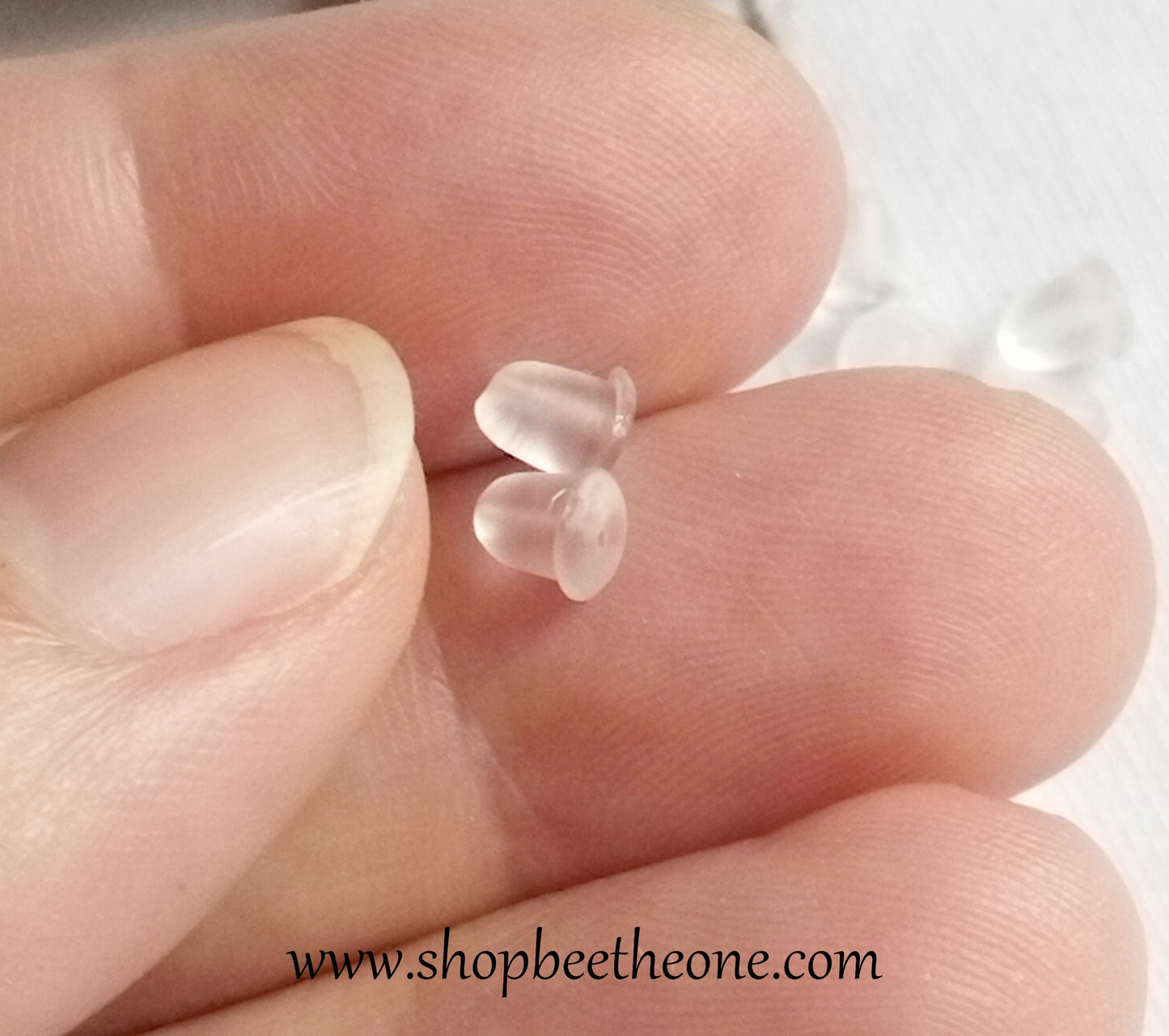 Lot de 10 paires de Stoppeurs poussoirs embouts bouchons pour boucles d'oreilles - 4 x 4 mm - Transparent
