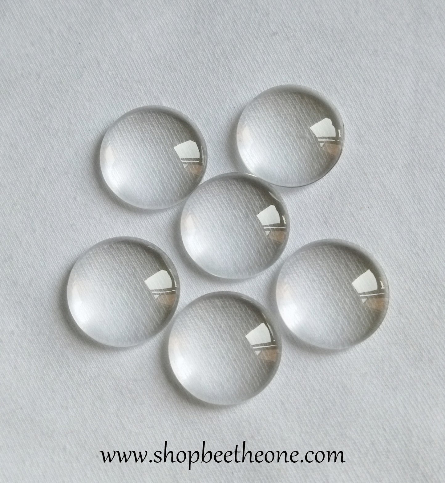 Cabochon rond en verre loupe - 20 mm - transparent