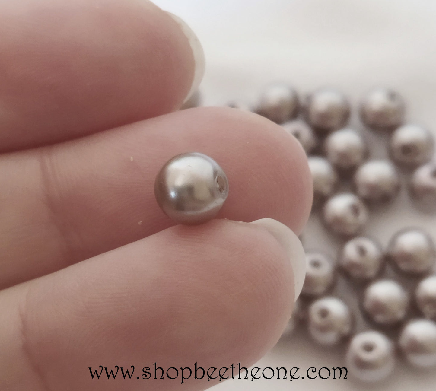 Perle ronde en plastique - 5-6 mm - camaïeu de brun au choix