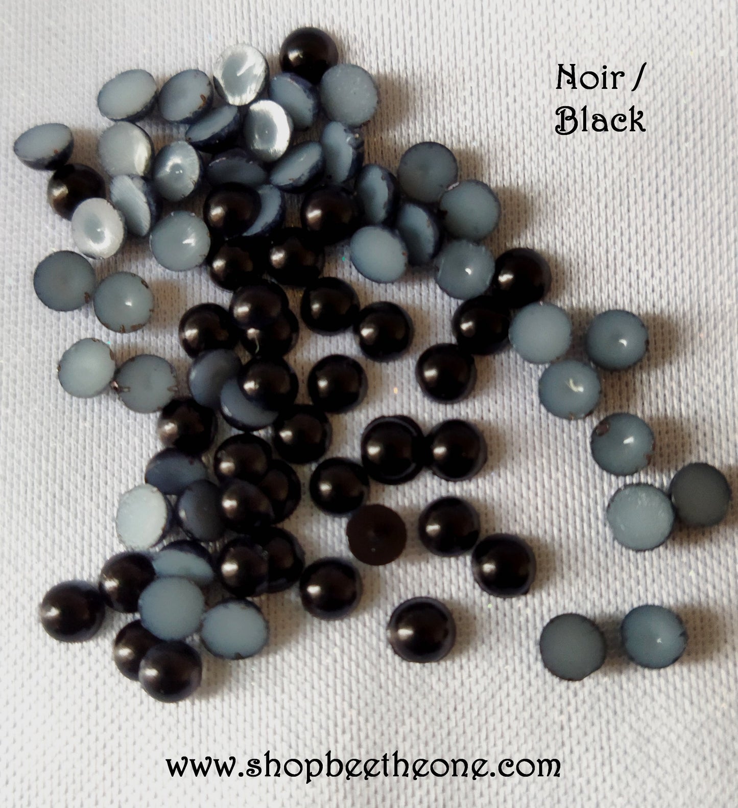 Lot de 50 Cabochons strass demi-perle ronds - 4 mm - 14 coloris