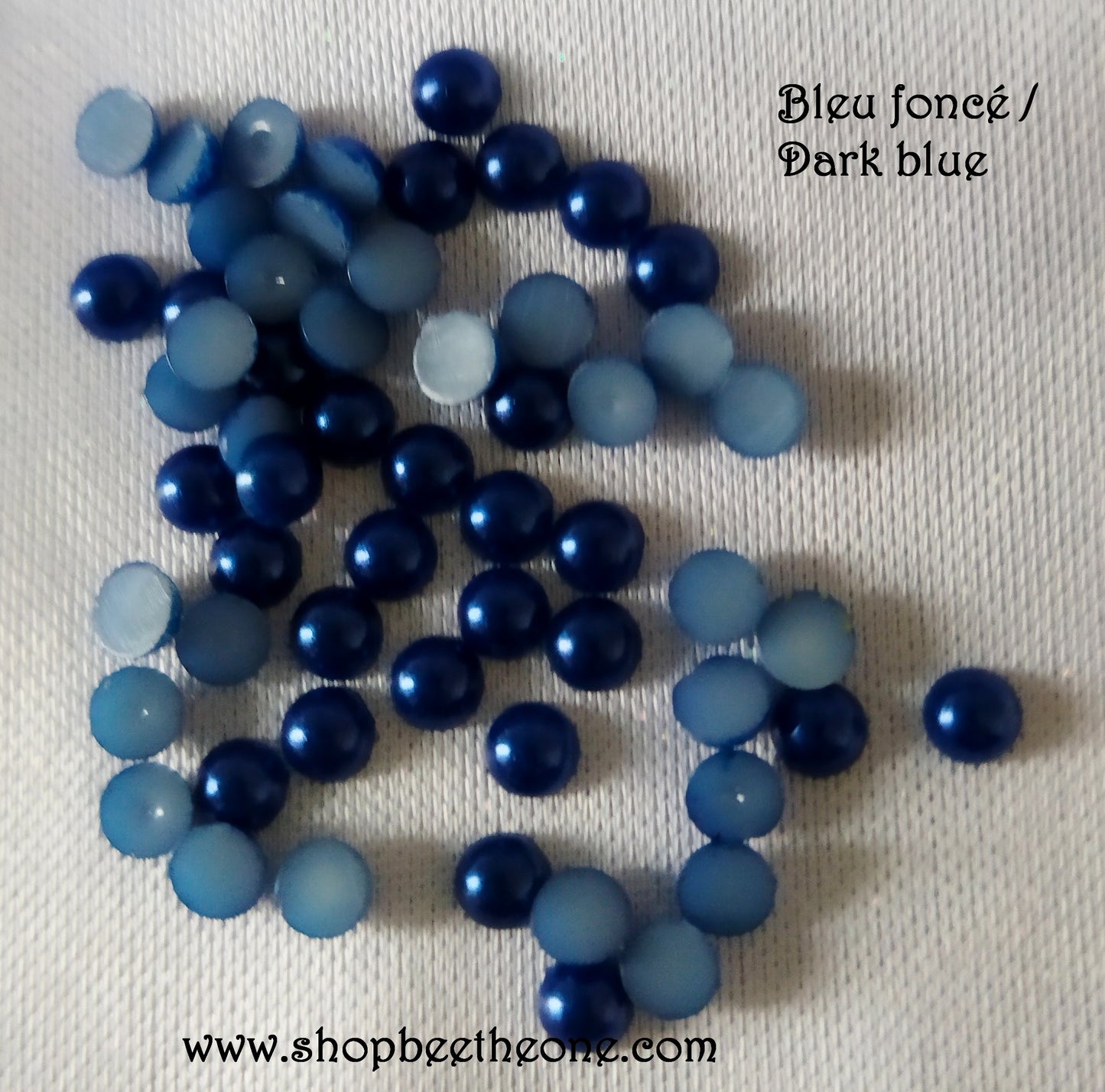 Lot de 50 Cabochons strass demi-perle ronds - 4 mm - 14 coloris