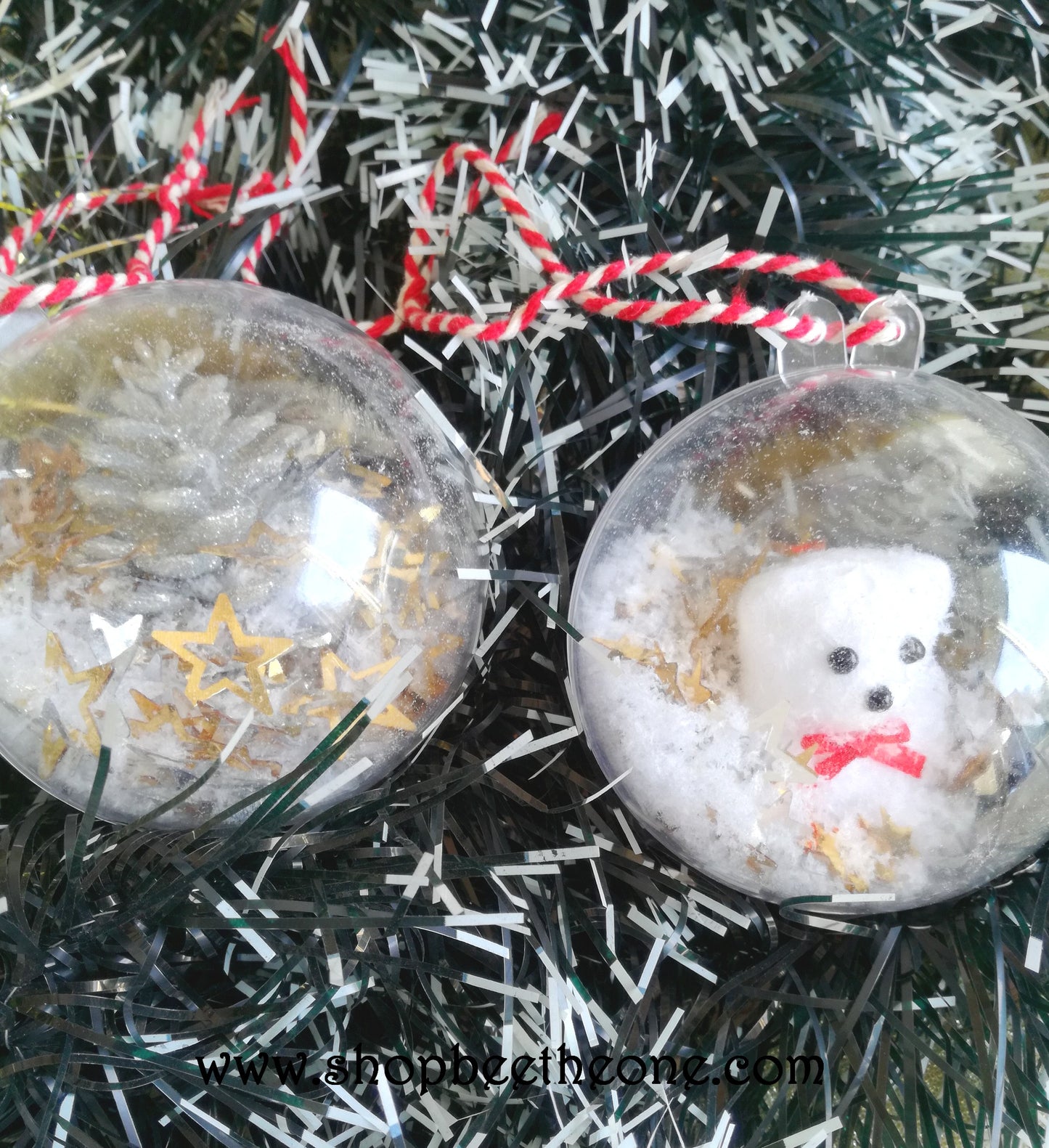 Lot de 2 Boules de Noël garnies réutilisables - Marque Zambara
