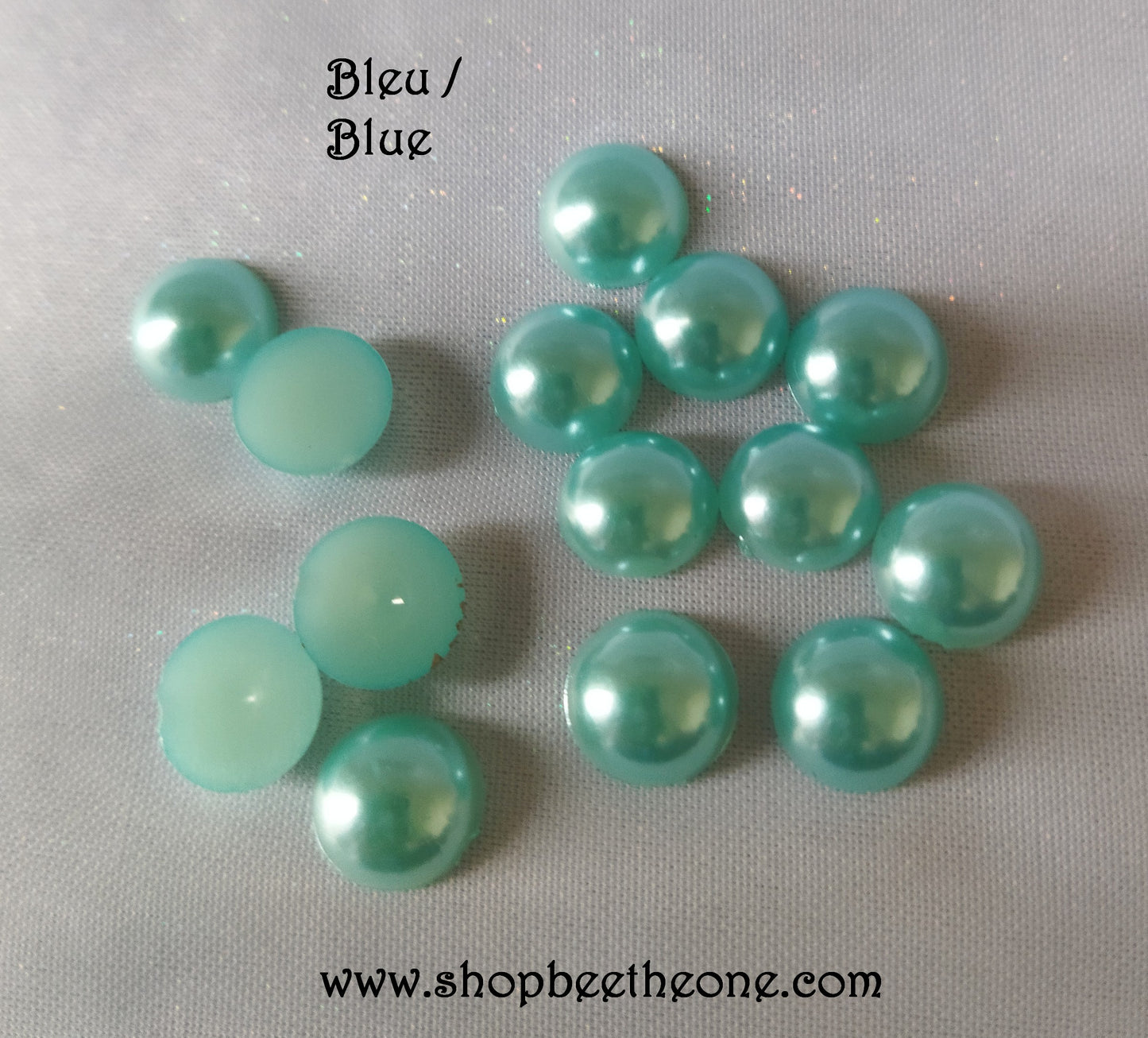 Cabochon rond strass demi-perle - 12 mm - 5 coloris
