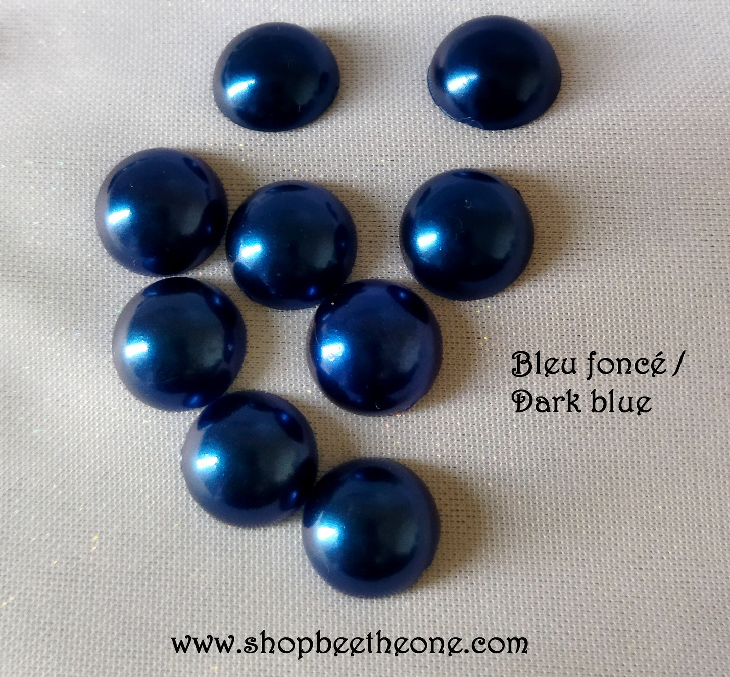 Cabochon rond strass demi-perle - 12 mm - 5 coloris
