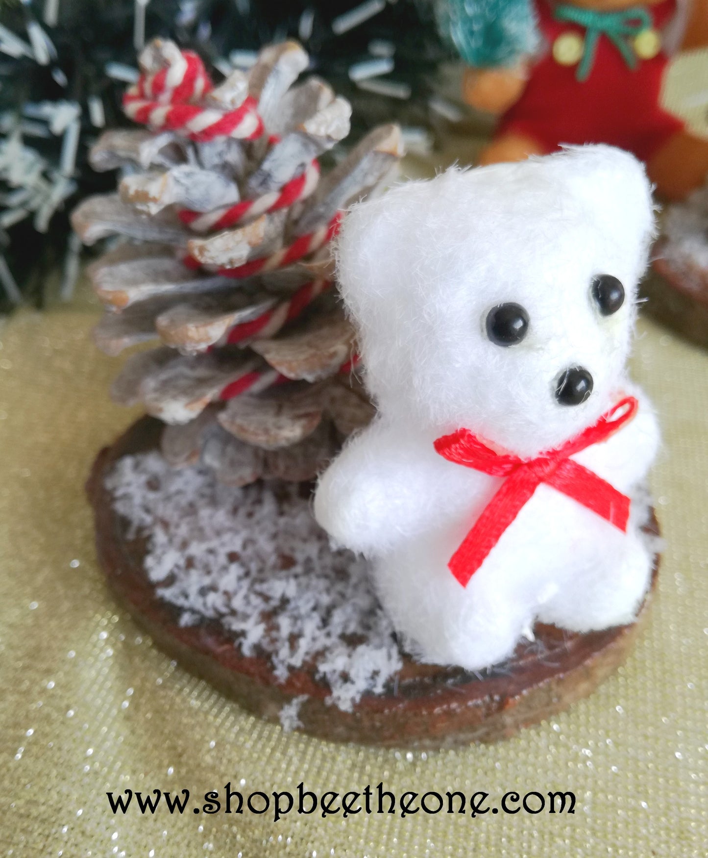 Lot de 2 Décorations de Noël Décors sur rondin de bois - Marque Zambara