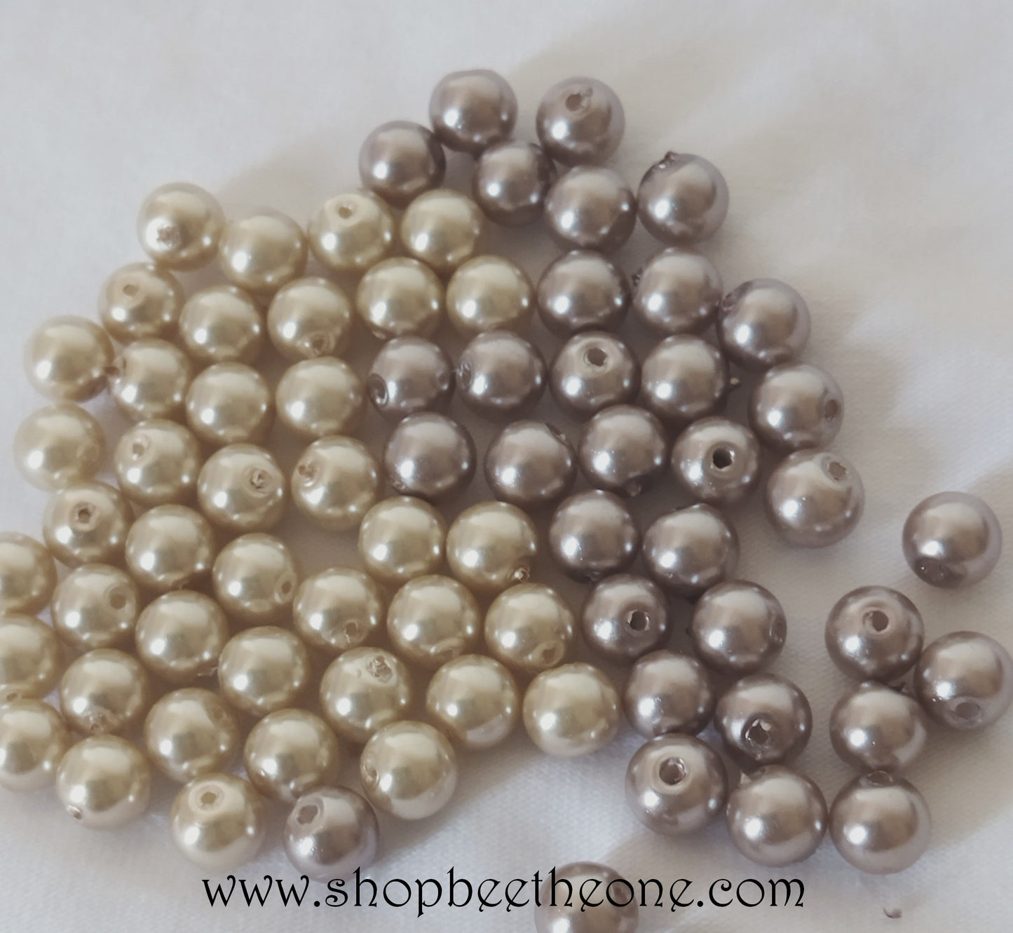Perle ronde en plastique - 5-6 mm - camaïeu de brun au choix