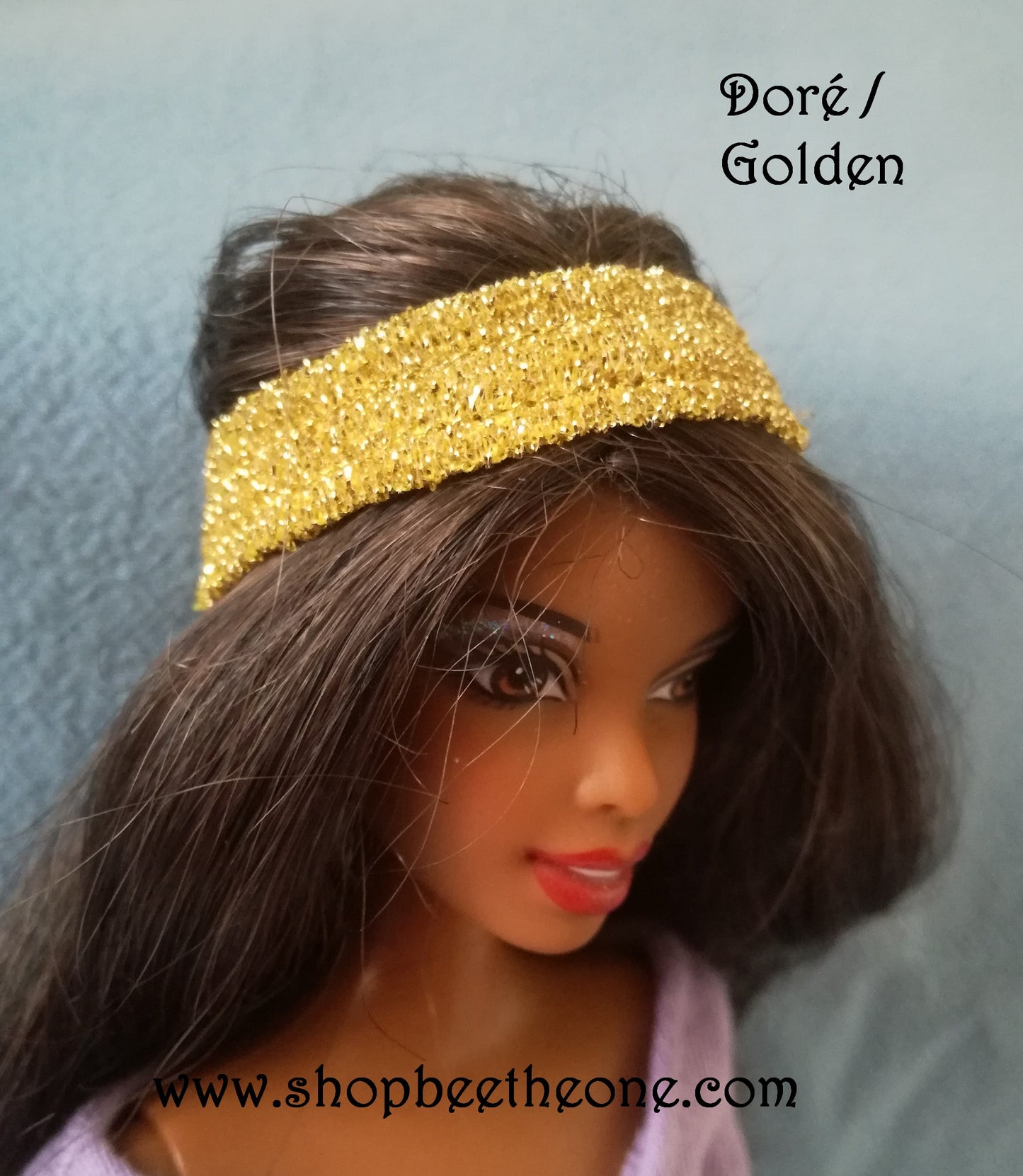 Bandeau de tête brillant pour poupées Barbie - 3 coloris - Collection Glitter Party - par Bee the One
