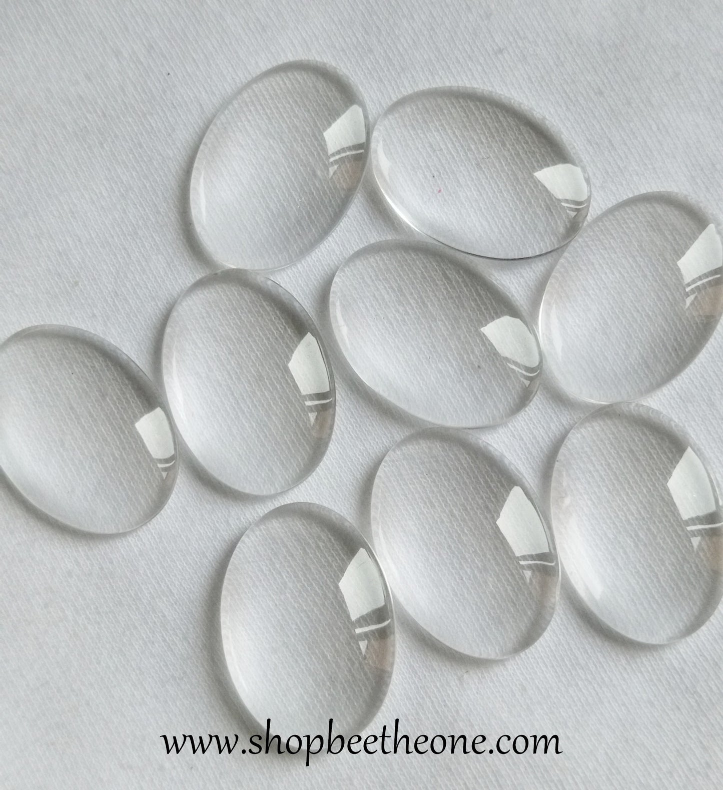Cabochon ovale en verre loupe - 17 x 25 mm - transparent