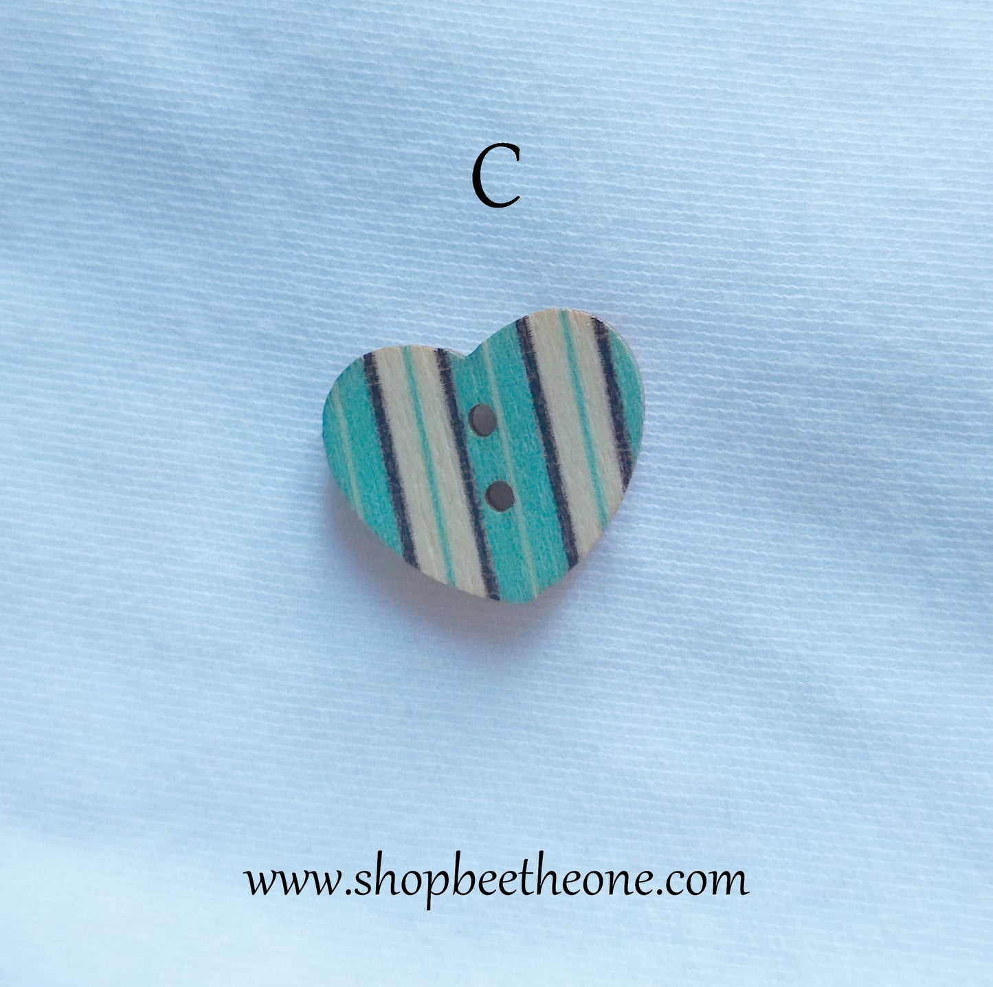 Bouton Petit Coeur "Formes géométriques" en bois façon vintage - 17 mm - 3 modèles