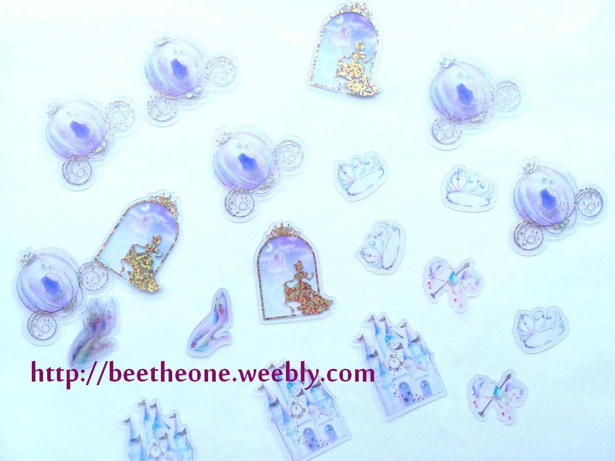 Pochette de Stickers "cristal" Contes de fées - Cendrillon