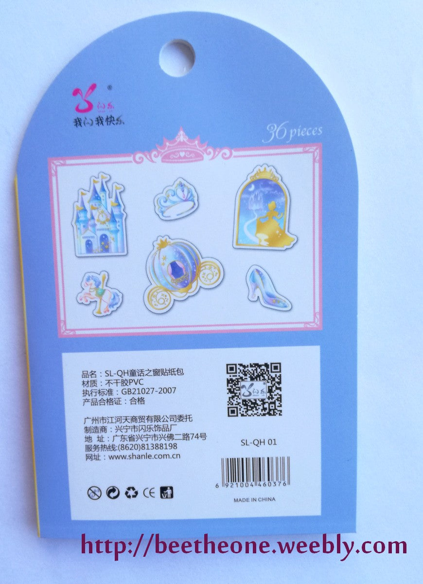 Pochette de Stickers "cristal" Contes de fées - Cendrillon
