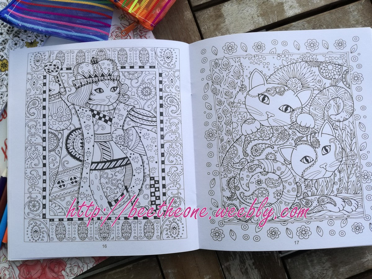 Cahier de coloriages anti-stress pour adultes "Chats"