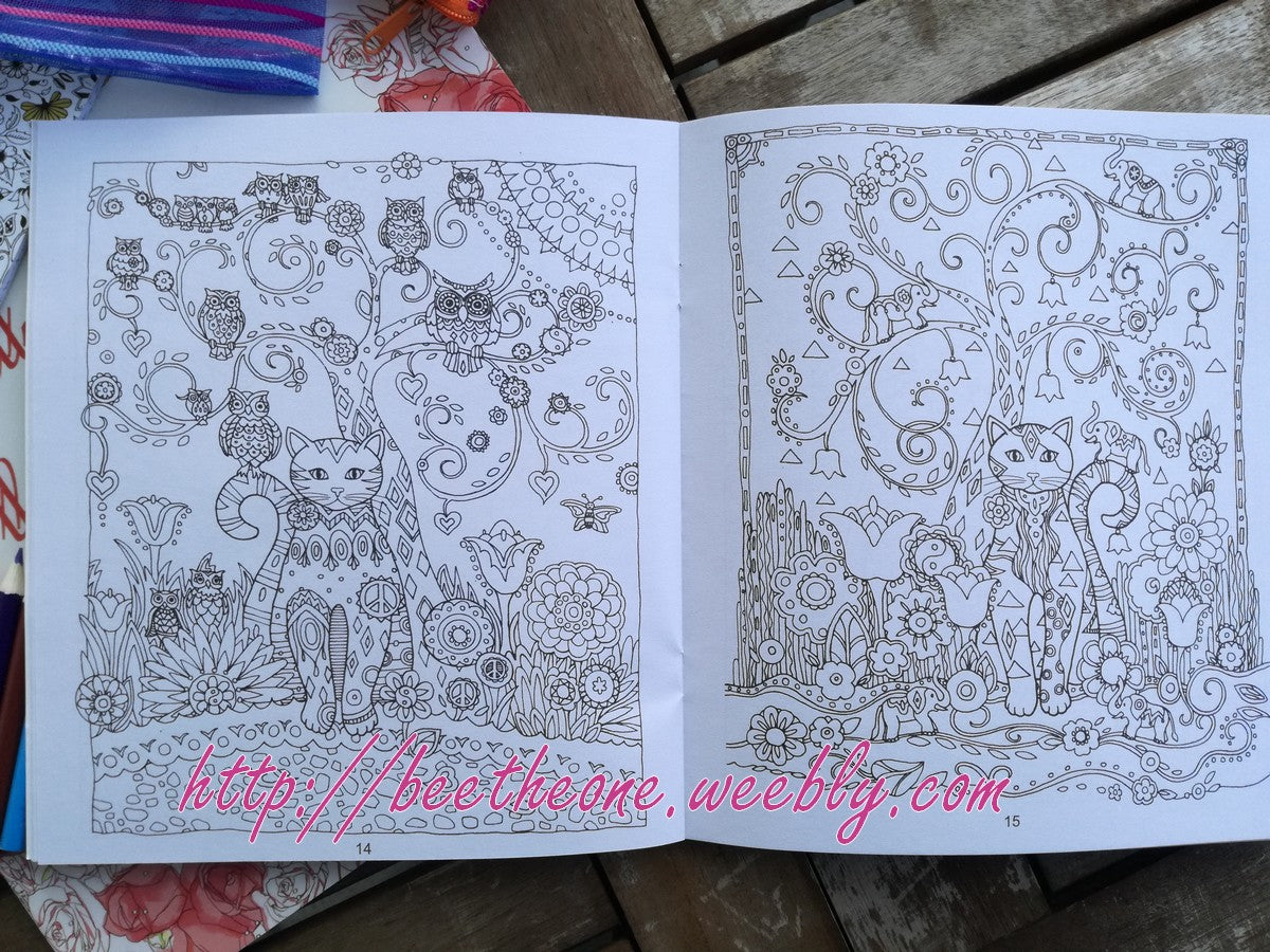 Cahier de coloriages anti-stress pour adultes "Chats"