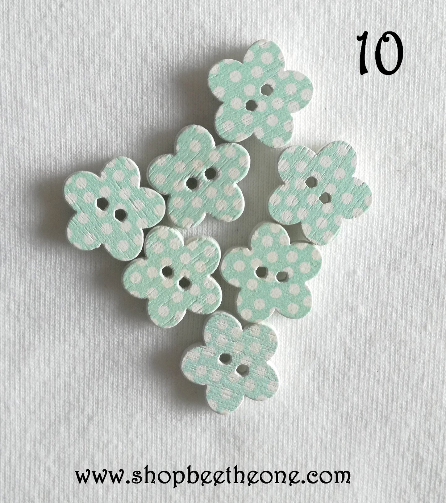 Bouton "Petite Fleur à pois" en bois - 16 coloris disponibles
