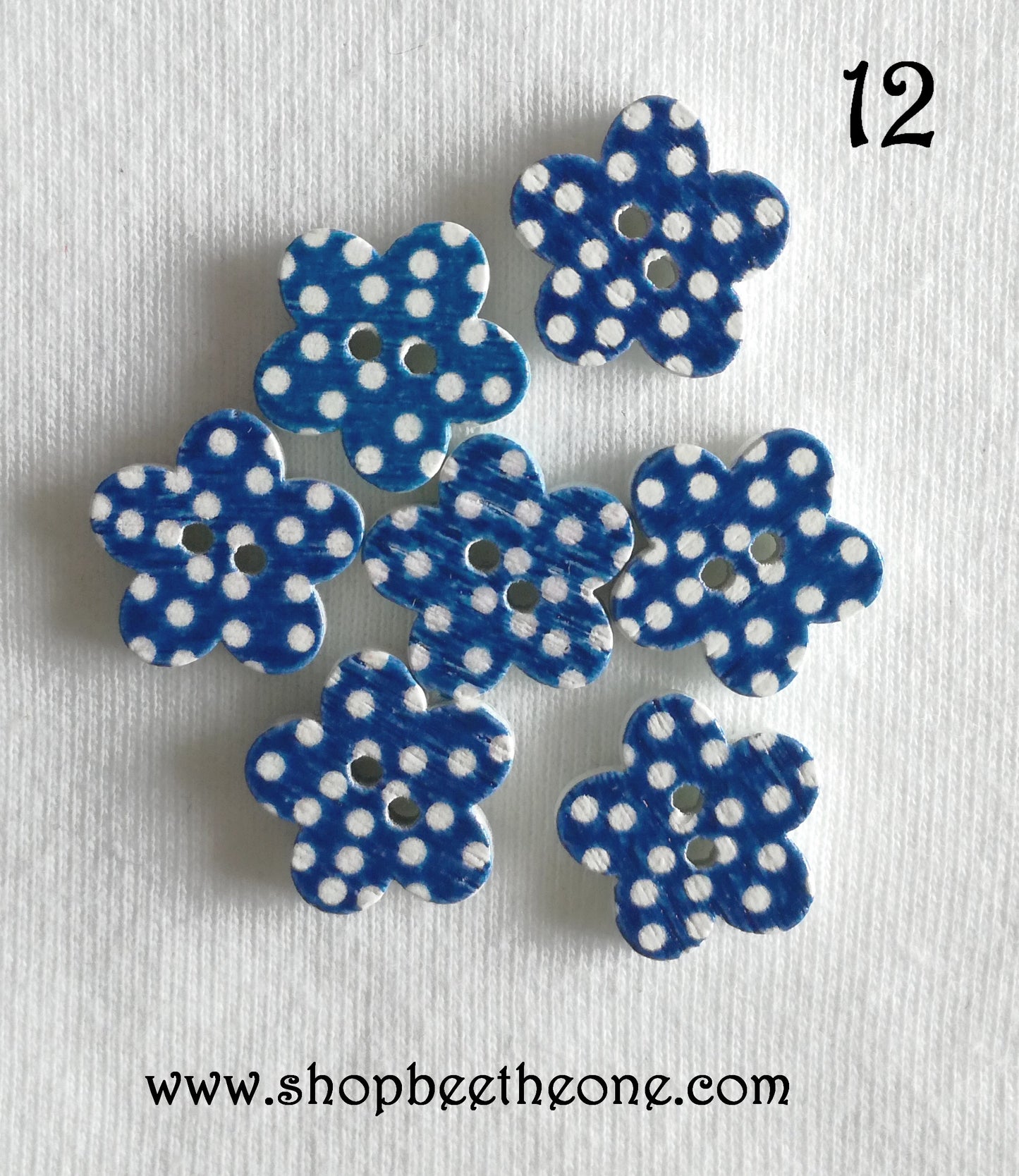 Bouton "Petite Fleur à pois" en bois - 16 coloris disponibles