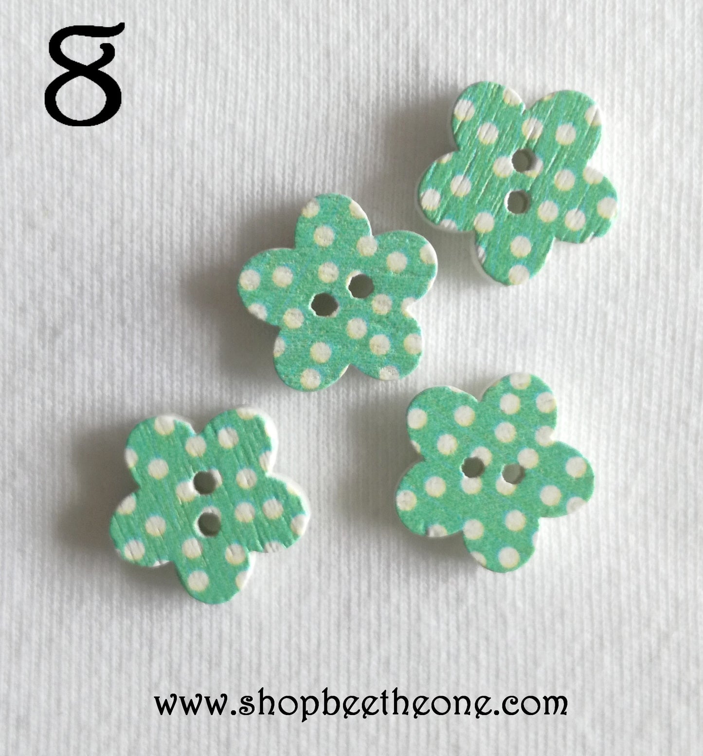 Bouton "Petite Fleur à pois" en bois - 16 coloris disponibles