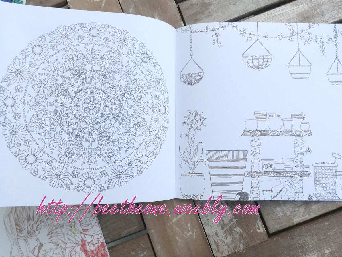 Cahier de coloriages anti-stress pour adultes "Jardin Secret"