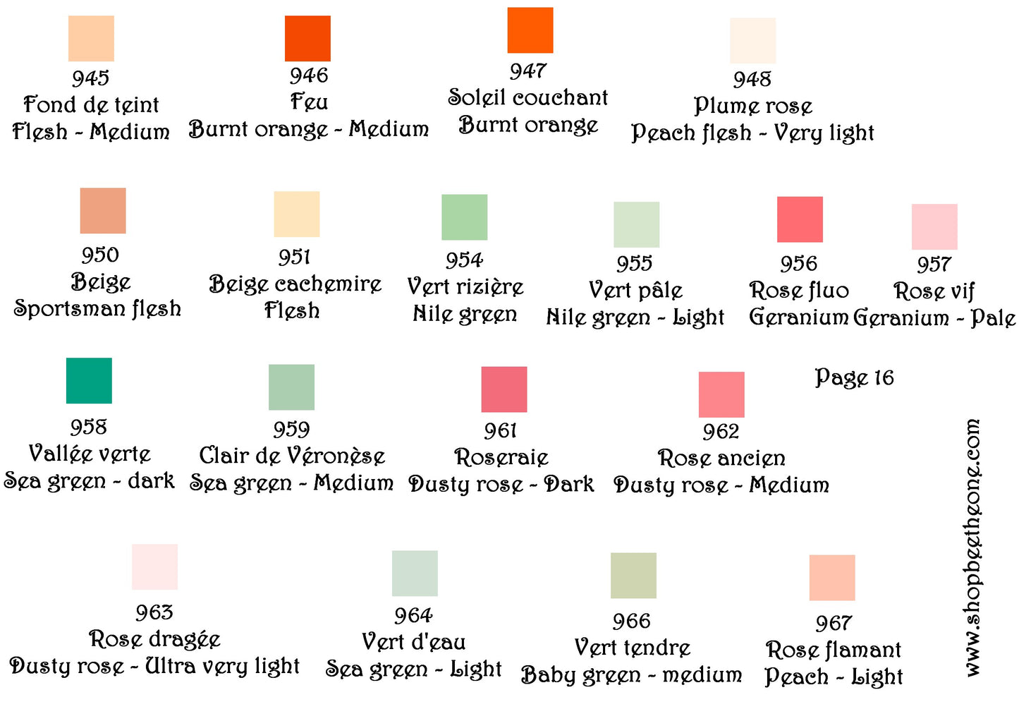 Fil écheveau de coton mouliné pour broderie - 8 m - 6 brins - Coloris DMC 818 à 3021 - sans marque