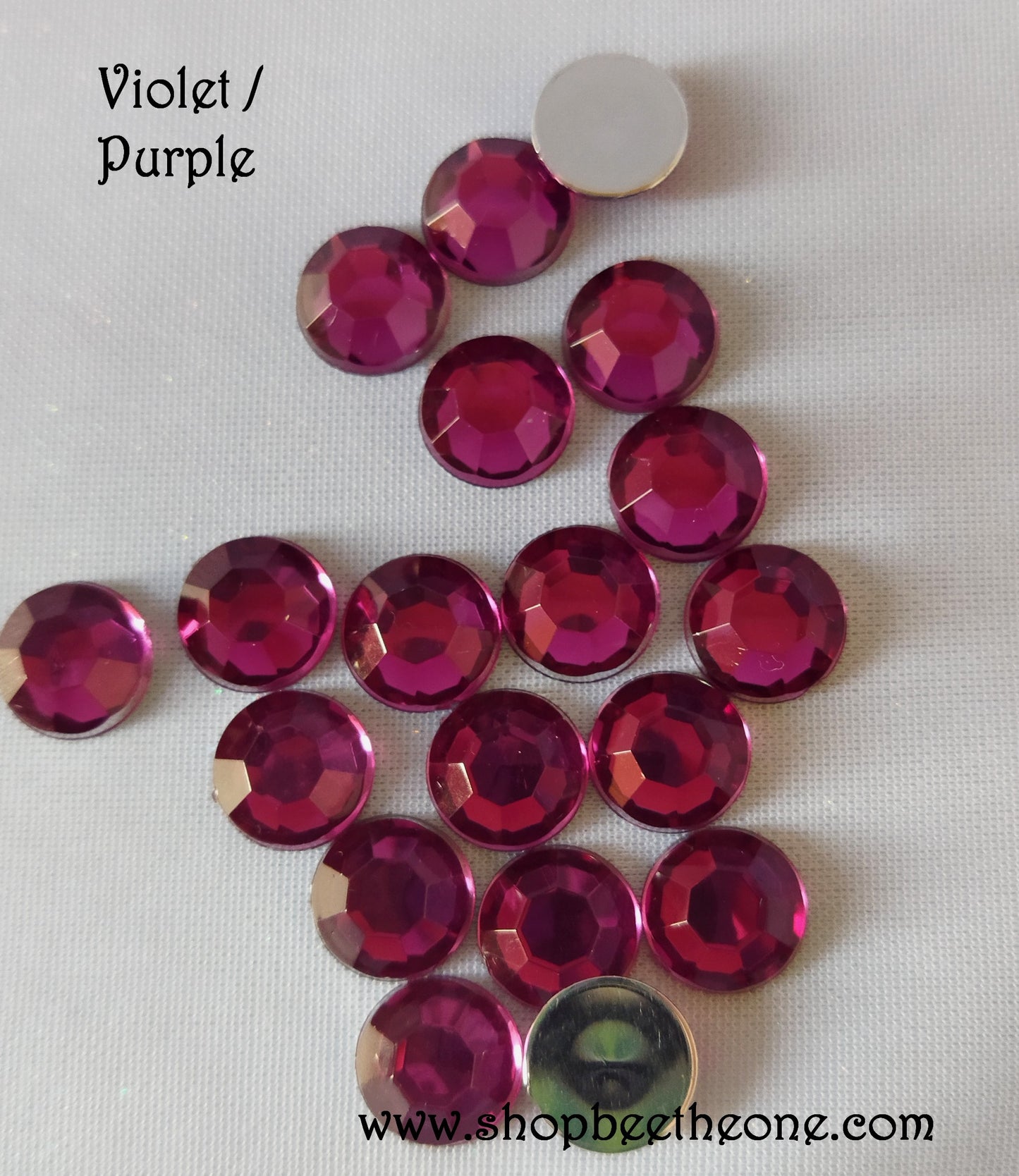 Cabochon strass cristal demi-perle rond à facettes à coller - 10 mm - 2 coloris