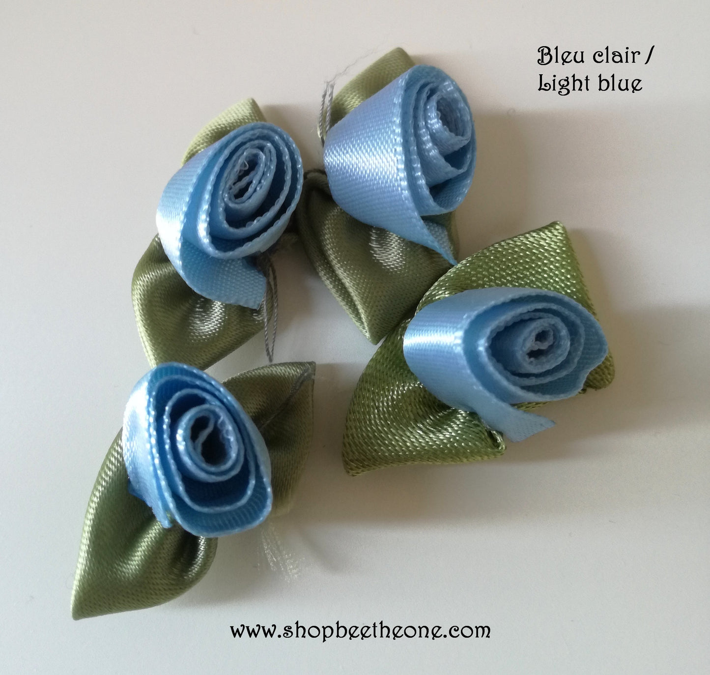 Applique fleur Rose en satin - 9 coloris