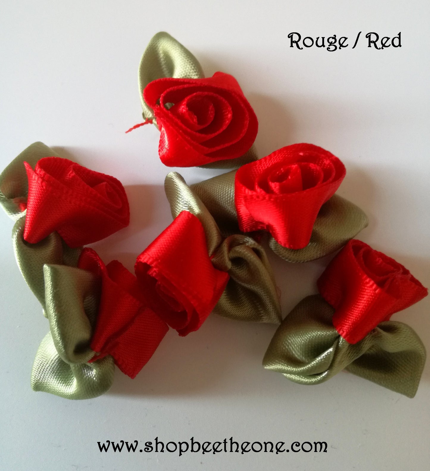 Applique fleur Rose en satin - 9 coloris