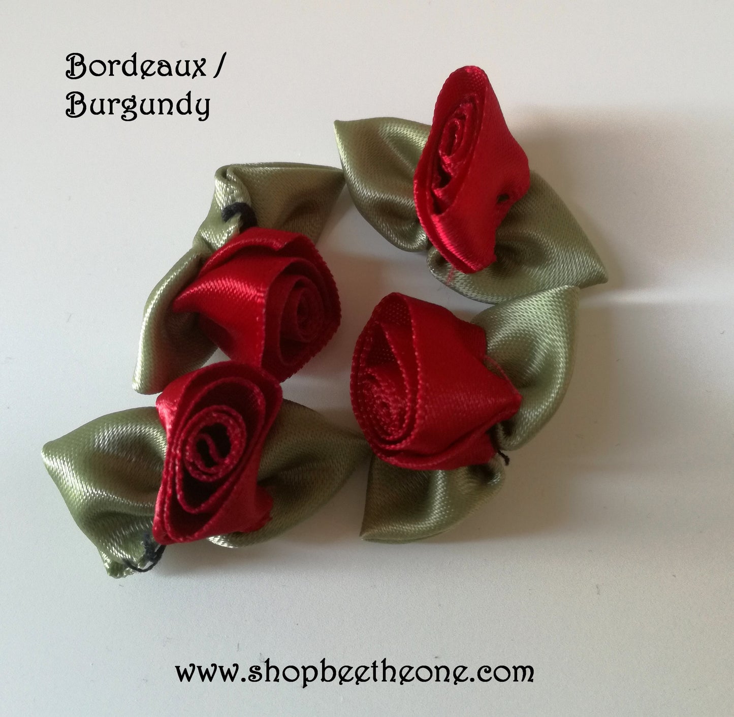 Applique fleur Rose en satin - 9 coloris