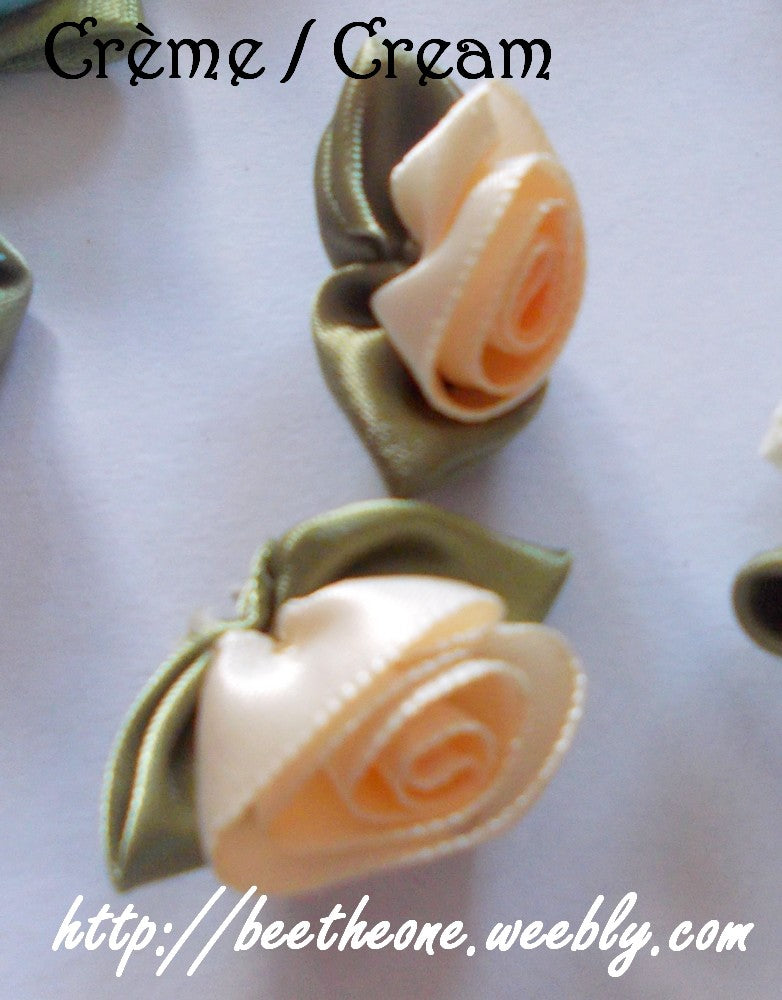 Applique fleur Rose en satin - 9 coloris