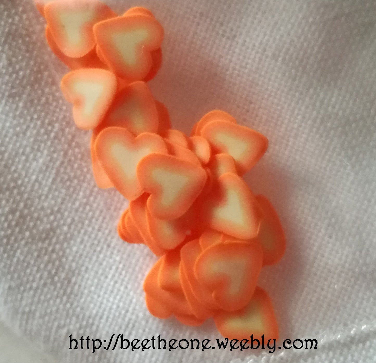 Lot de 10 Tranches de Cannes Bâton Fimo Pâte Polymère - Coeur bicolore (7 coloris disponibles)