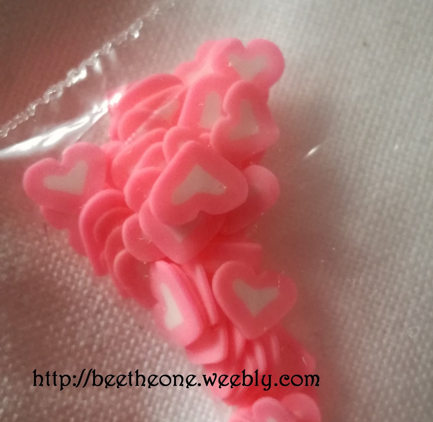 Lot de 10 Tranches de Cannes Bâton Fimo Pâte Polymère - Coeur bicolore (7 coloris disponibles)