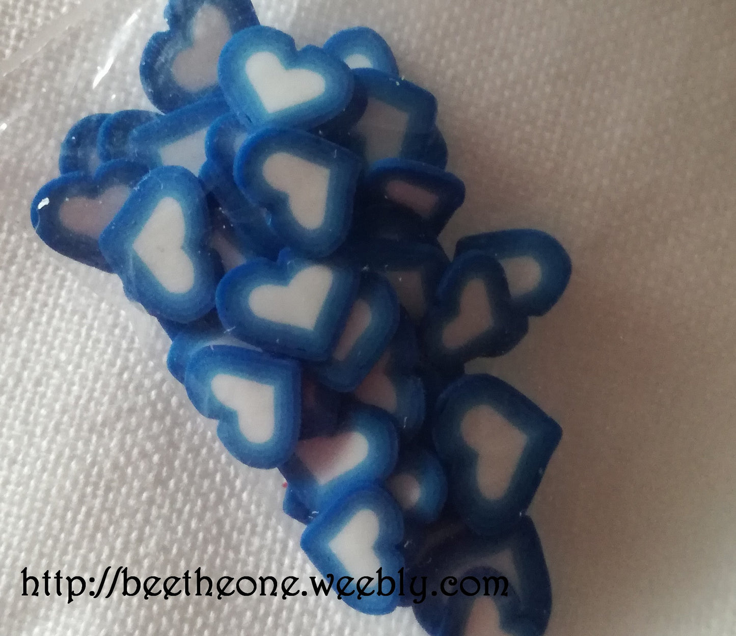 Lot de 10 Tranches de Cannes Bâton Fimo Pâte Polymère - Coeur bicolore (7 coloris disponibles)