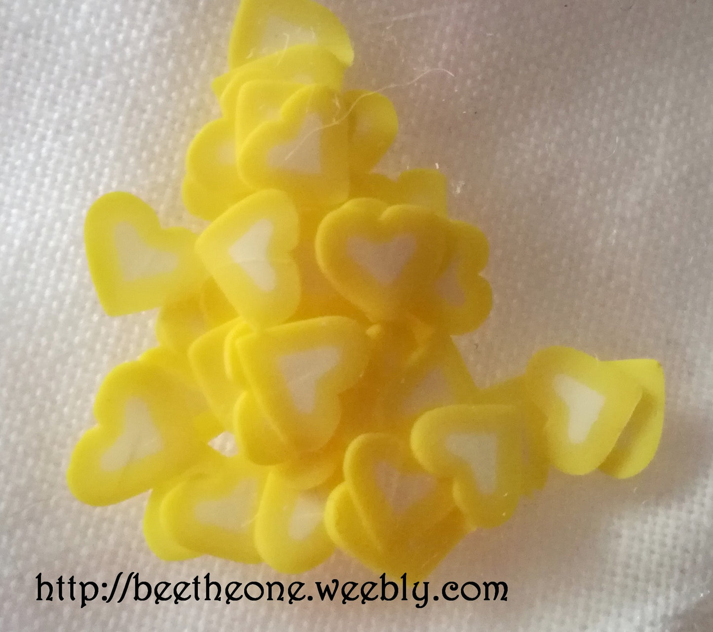 Lot de 10 Tranches de Cannes Bâton Fimo Pâte Polymère - Coeur bicolore (7 coloris disponibles)