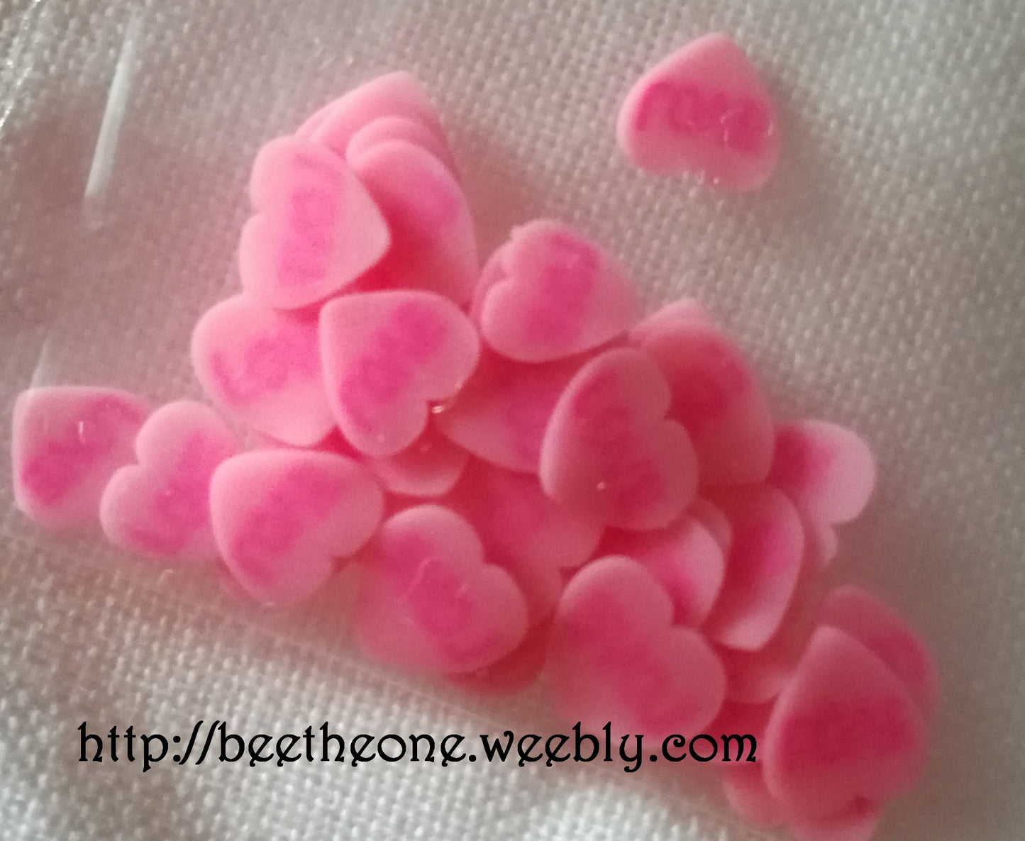 Lot de 10 Tranches de Cannes Bâton Fimo Pâte Polymère - Coeur Love (2 coloris disponibles)
