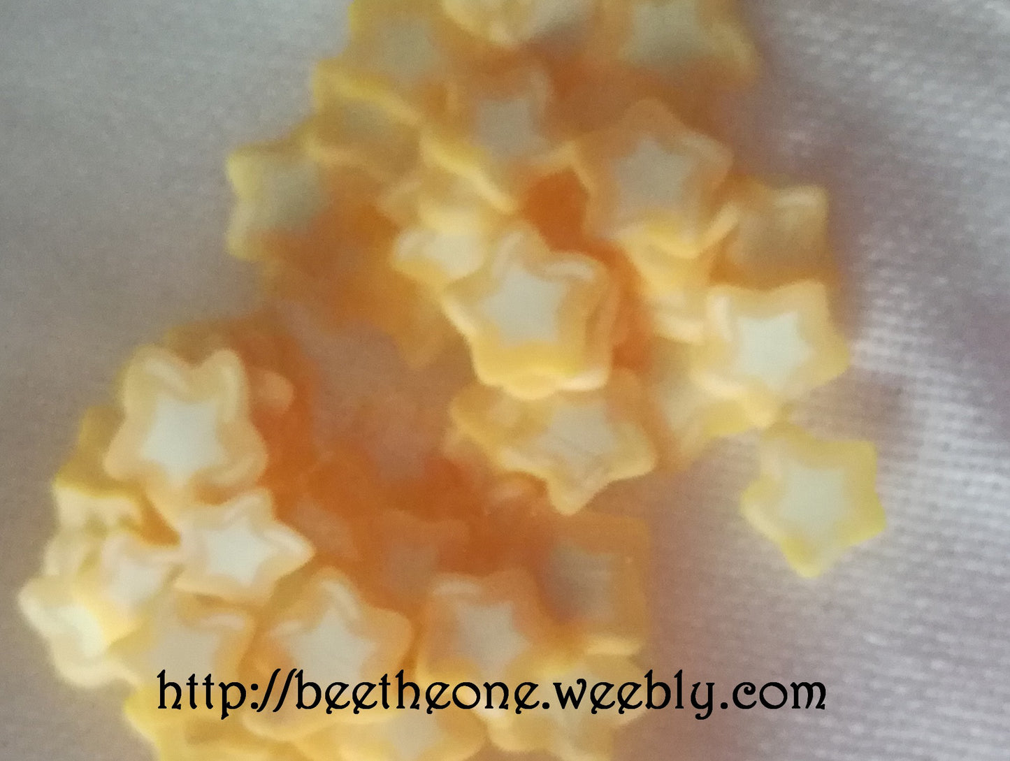 Lot de 10 Tranches de Cannes Bâton Fimo Pâte Polymère - Etoile bicolore striée de blanc (6 coloris disponibles)