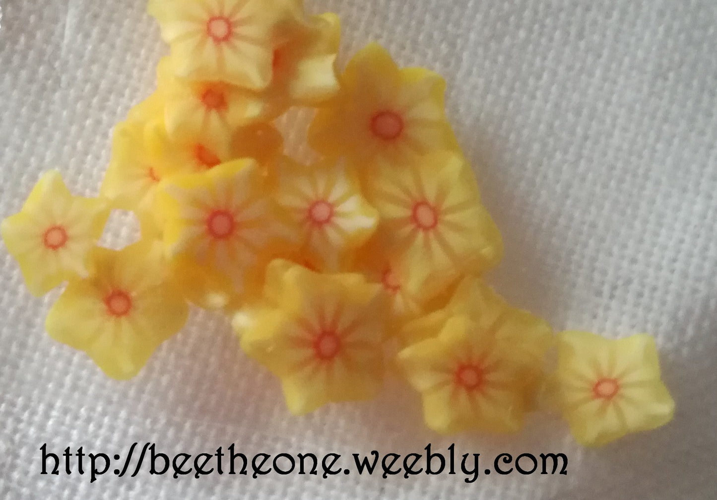 Lot de 10 Tranches de Cannes Bâton Fimo Pâte Polymère - Fleur tropicale (2 coloris disponibles)