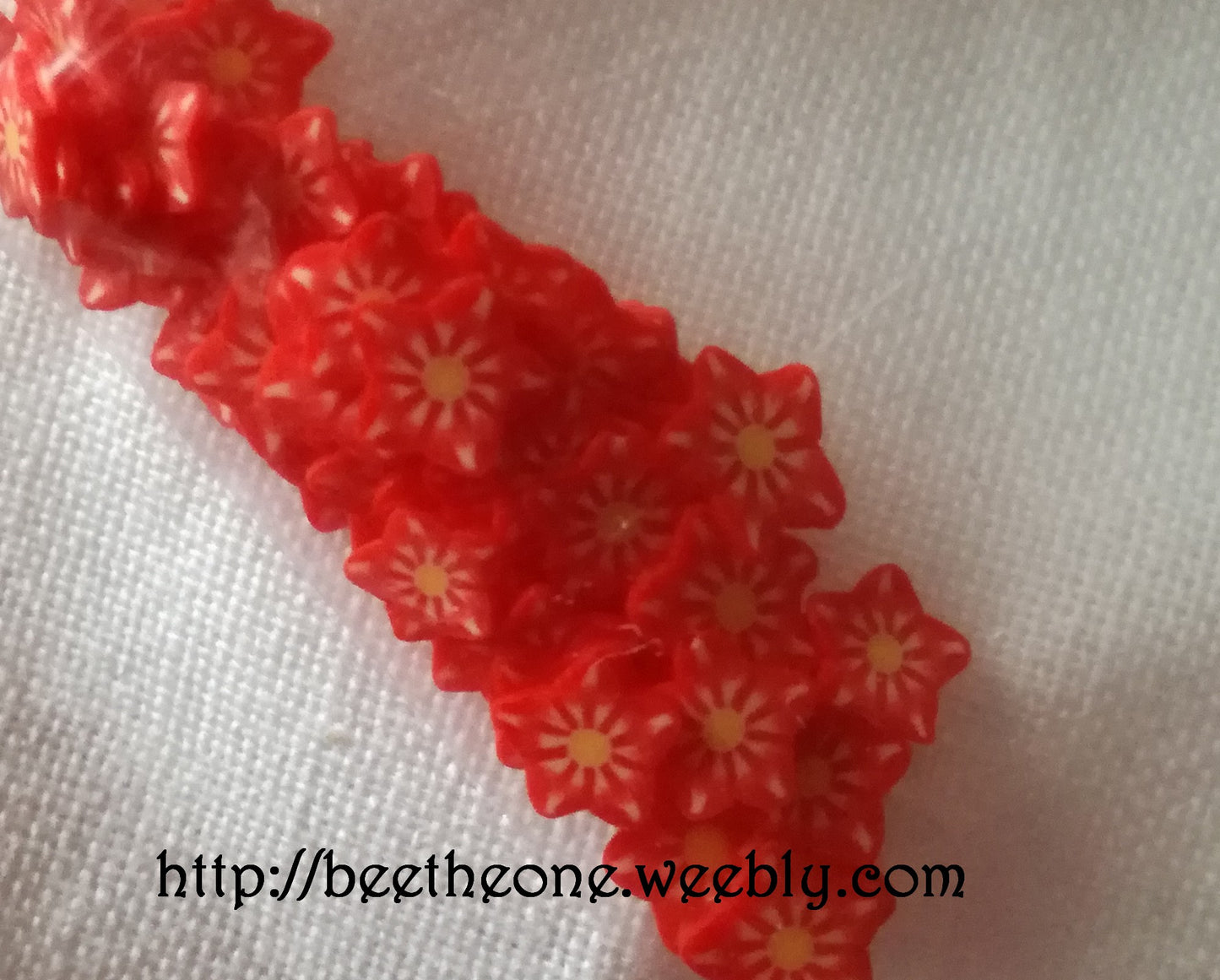Lot de 10 Tranches de Cannes Bâton Fimo Pâte Polymère - Fleur tropicale (2 coloris disponibles)